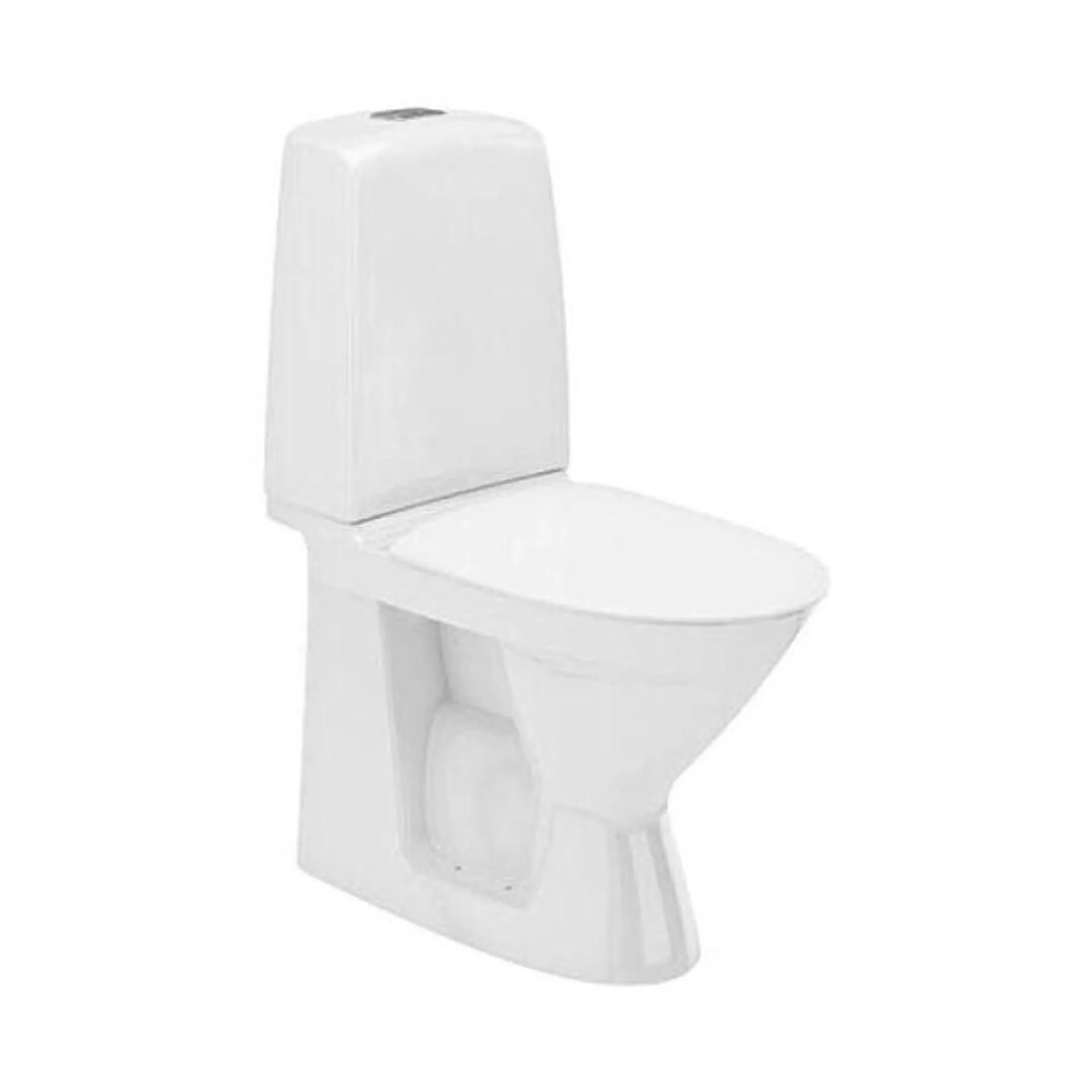 Ifö Spira toilet med lukket S-lås rimfree hvid