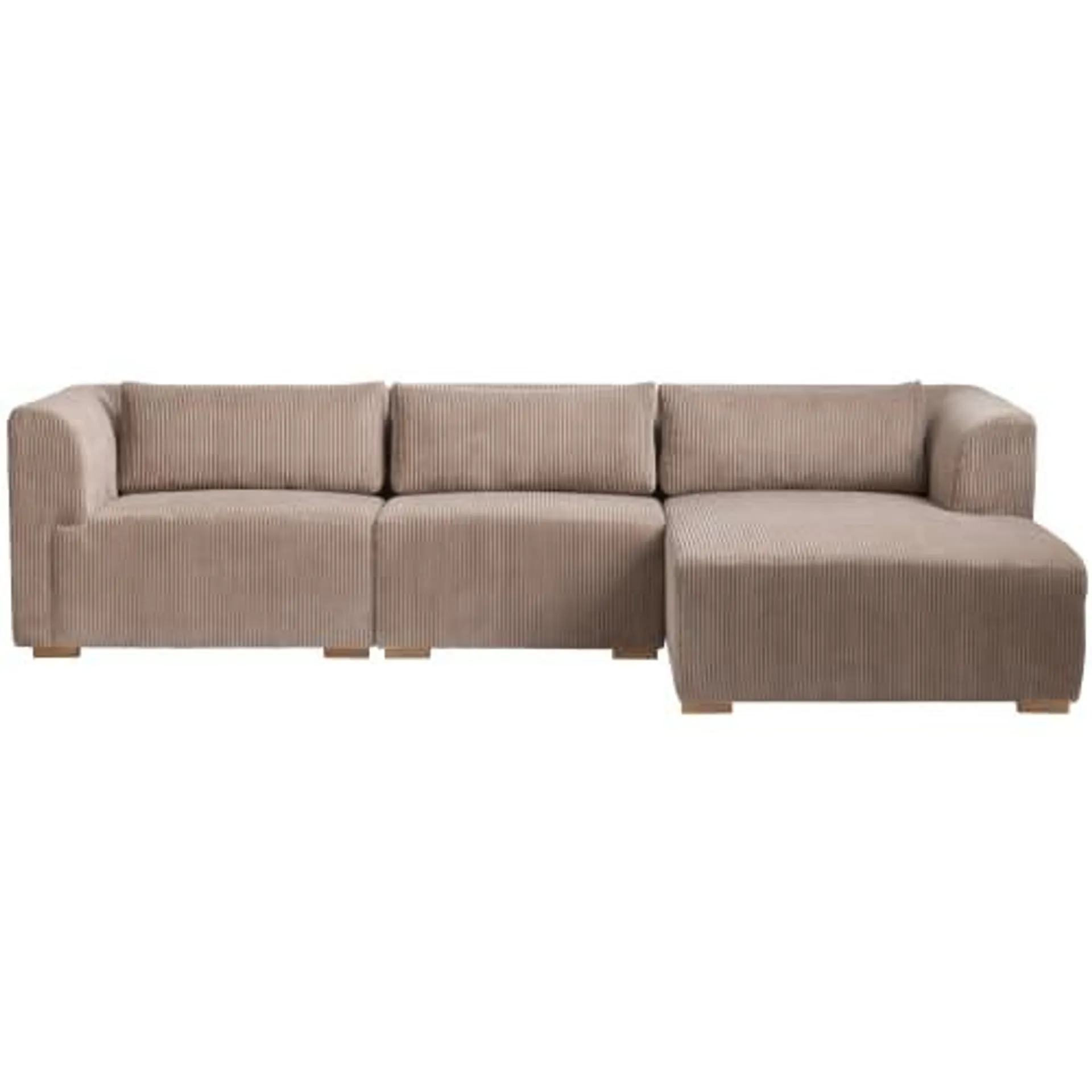 Living & more 3 pers. modulsofa med chaiselong - Karl - Mocca