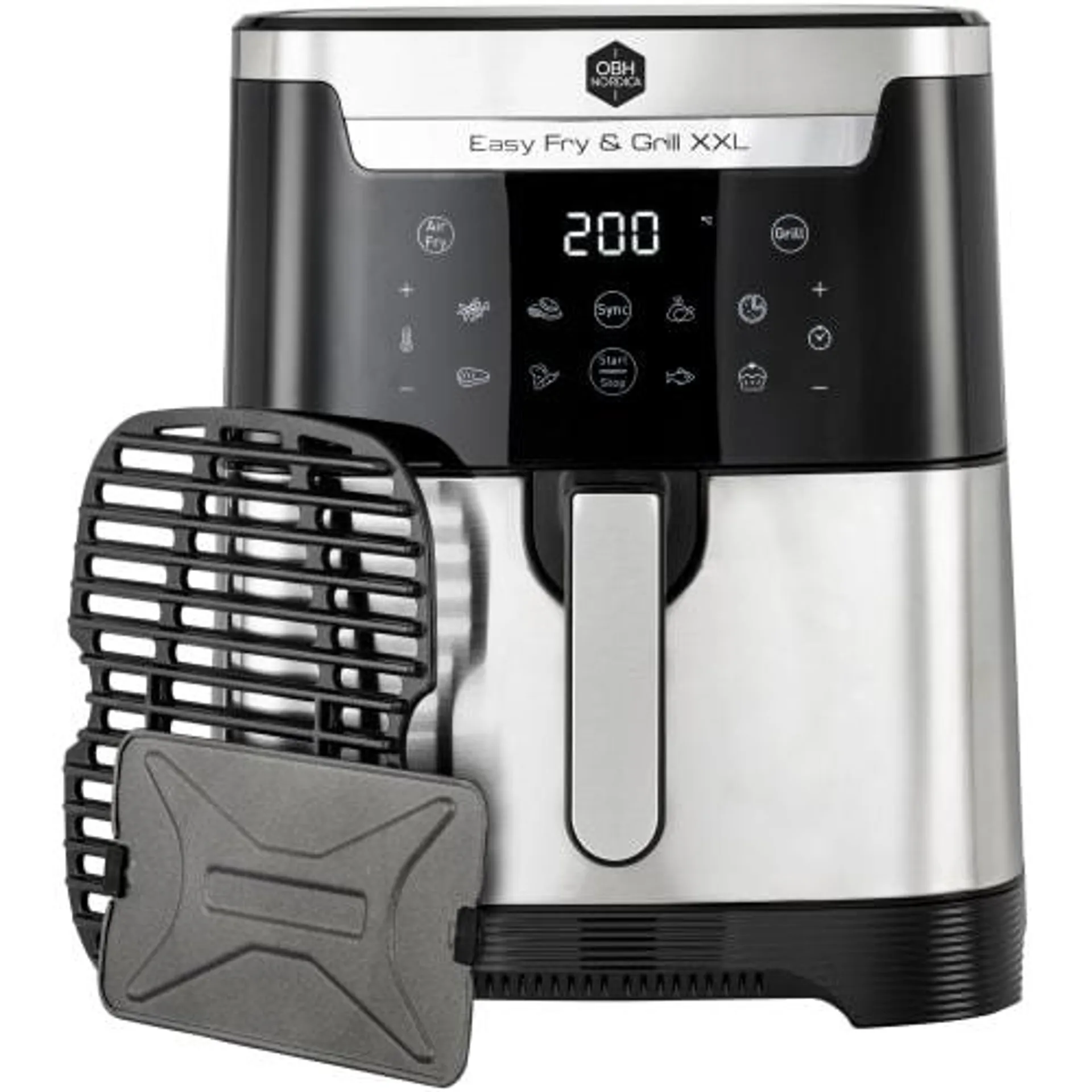 OBH Nordica airfryer - Easy Fry & Grill - XXL 2 in 1 - Sølv