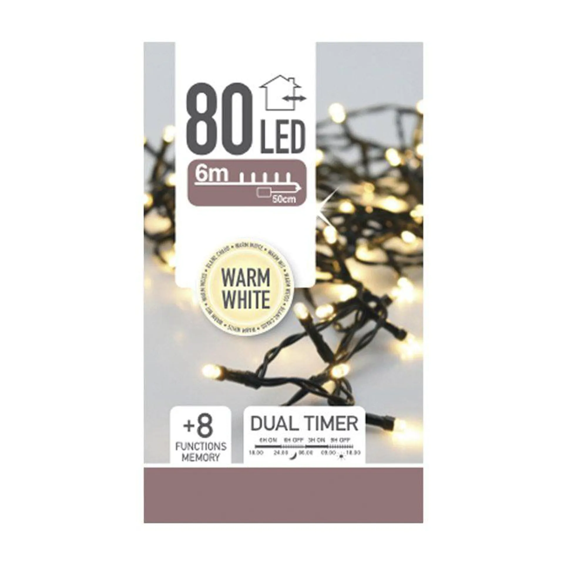 Batterilyskæde 80 LED