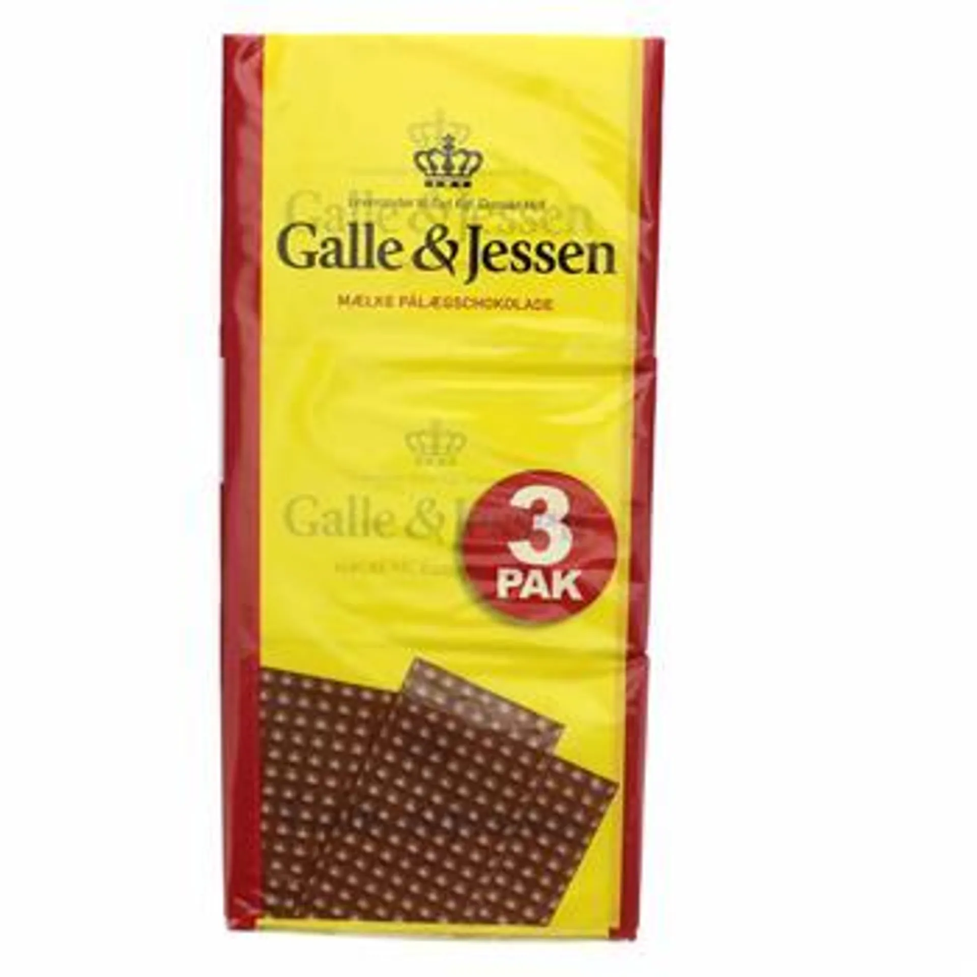 Galle og Jessen Pålægschokolade lys 3-pak 324 g