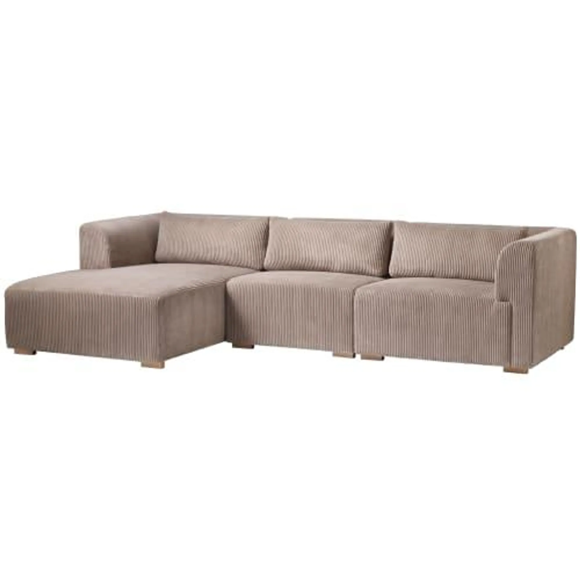 Living & more 3 pers. modulsofa med chaiselong - Karl - Mocca