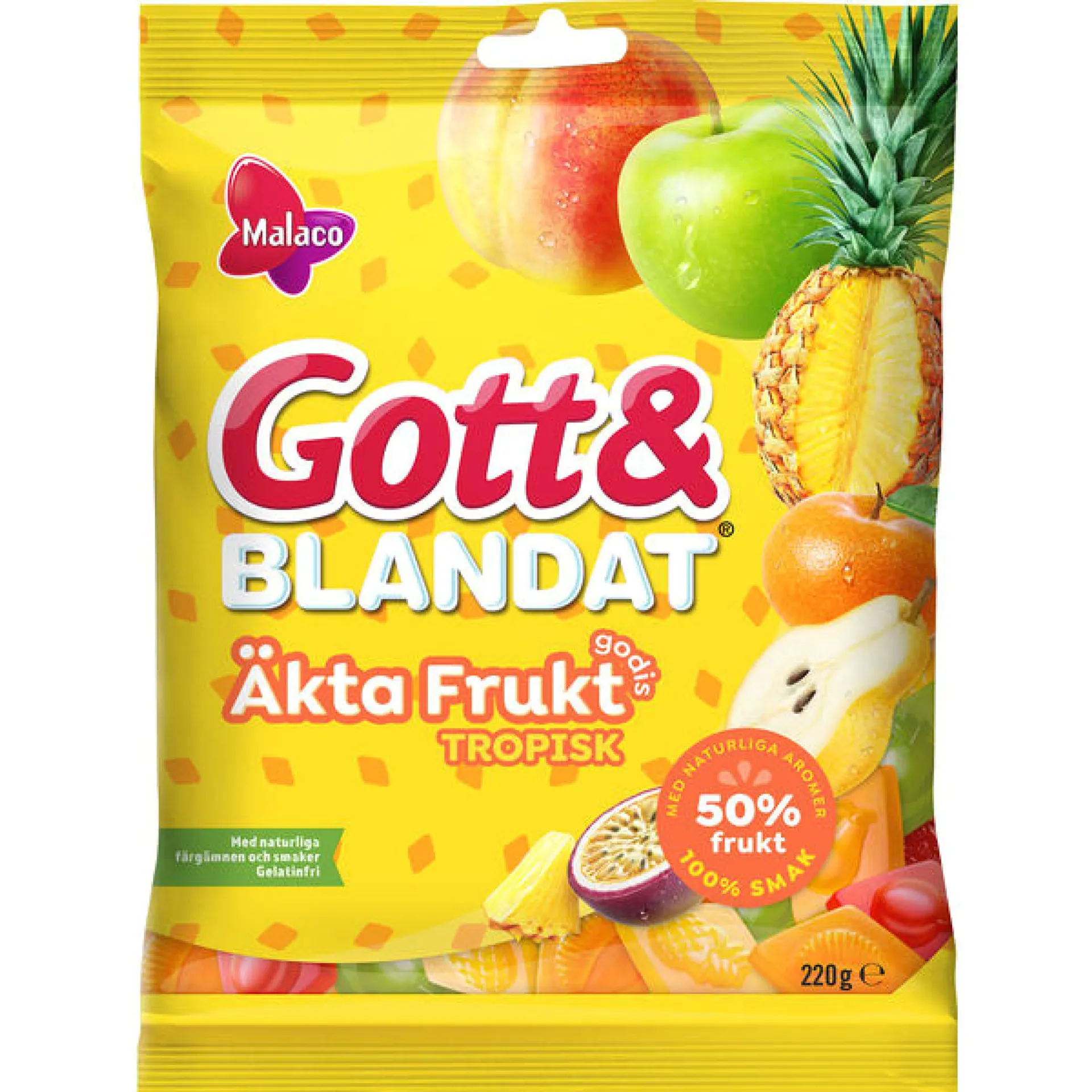 Malaco G&B Akta Frukt Tro 220g