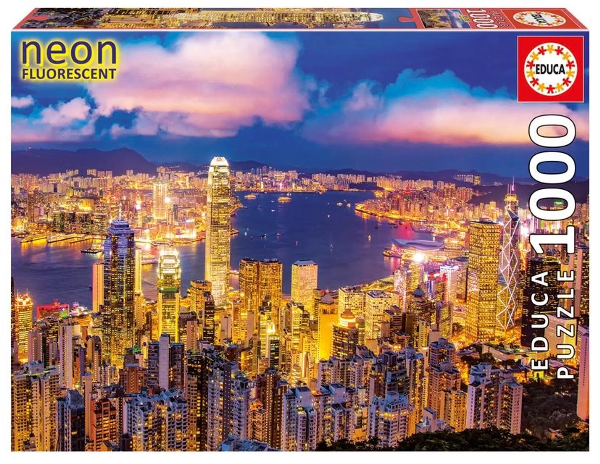 Puslespil hong kong skyline neon 1000 brikker