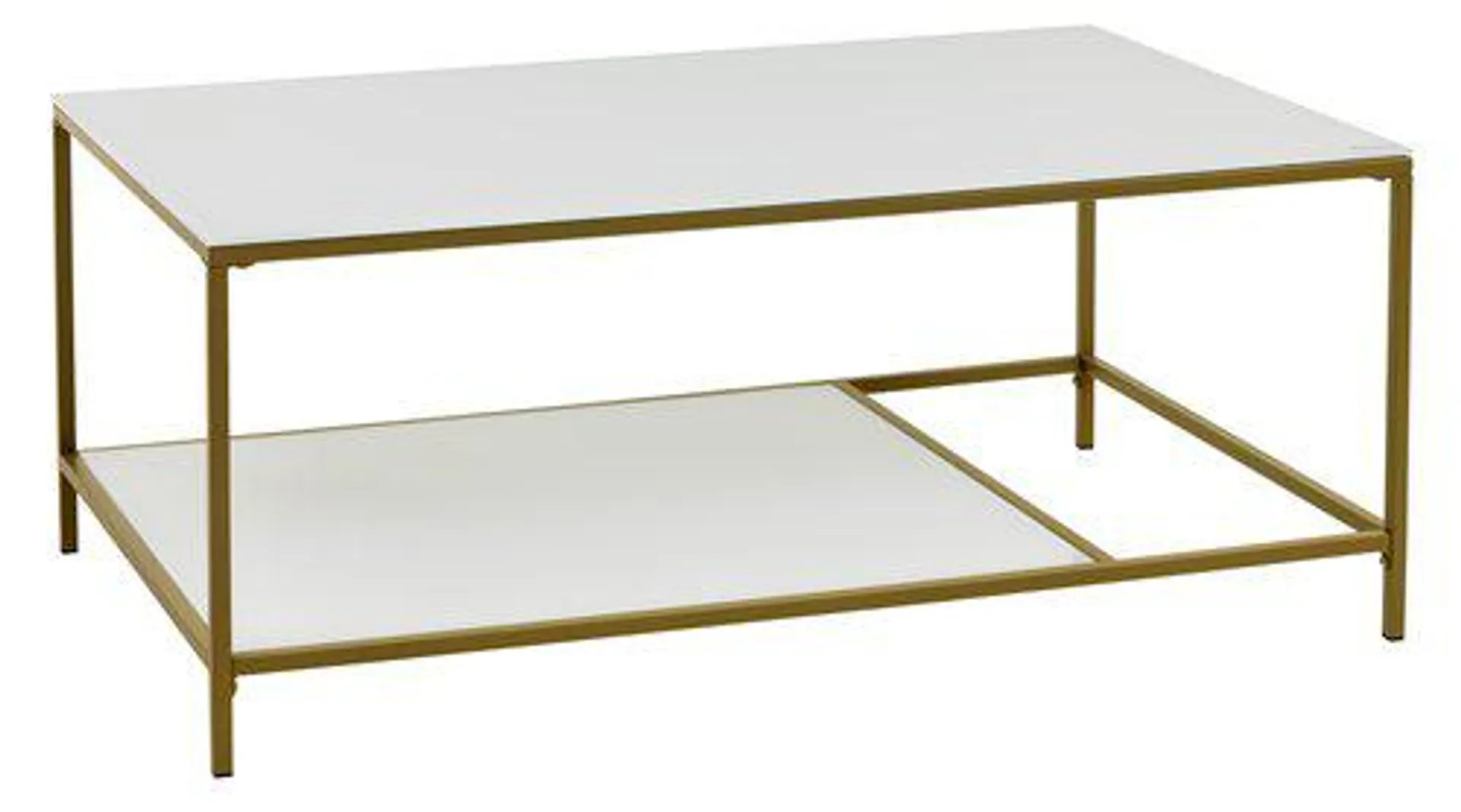 Sofabord PANDRUP 70x110 hvid/guld