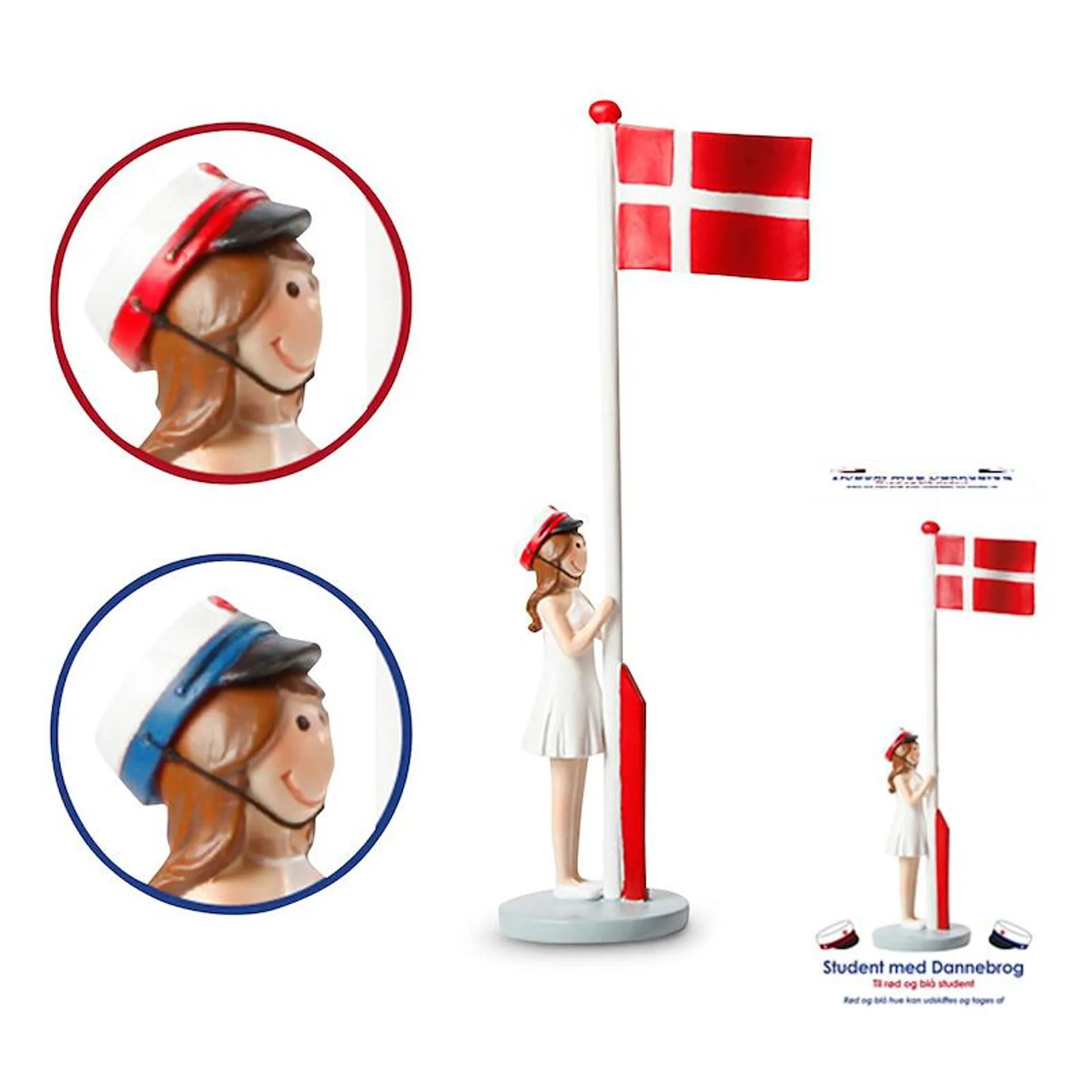 Det Gamle Apotek student med flag pige 31 cm