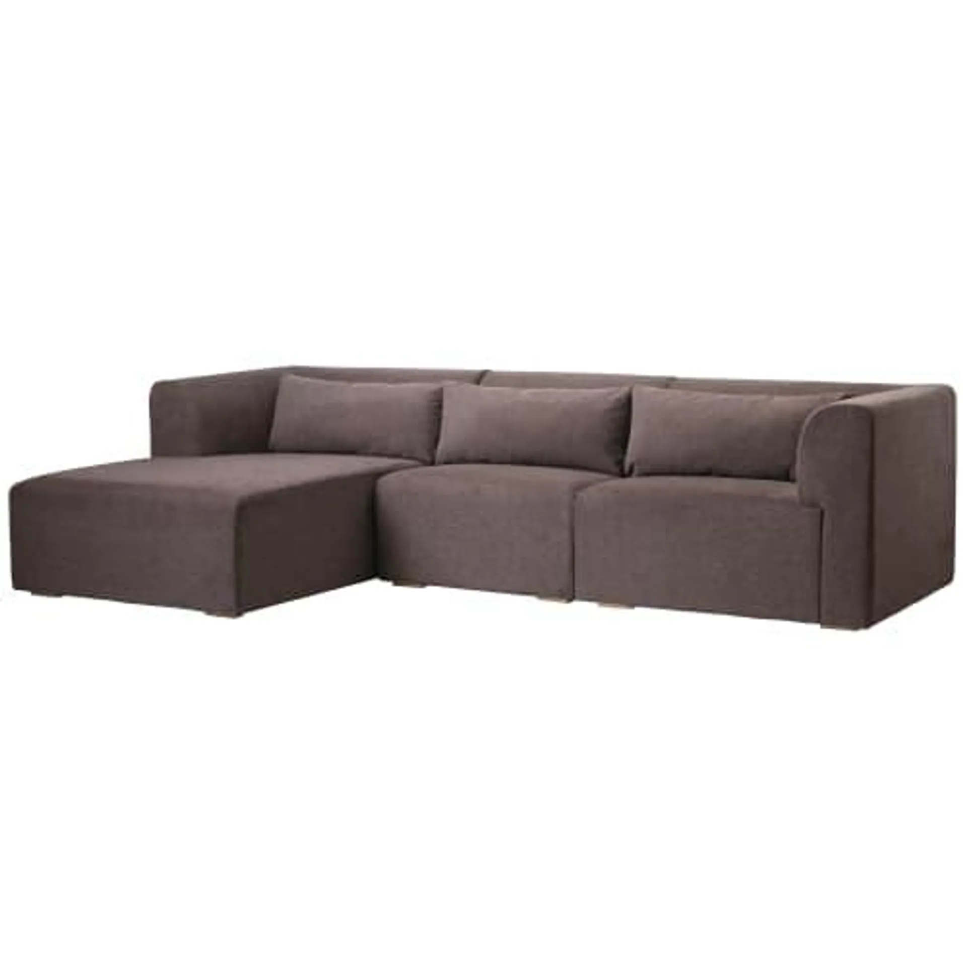 Living & more 3 pers. modulsofa med chaiselong - Karl - Brun