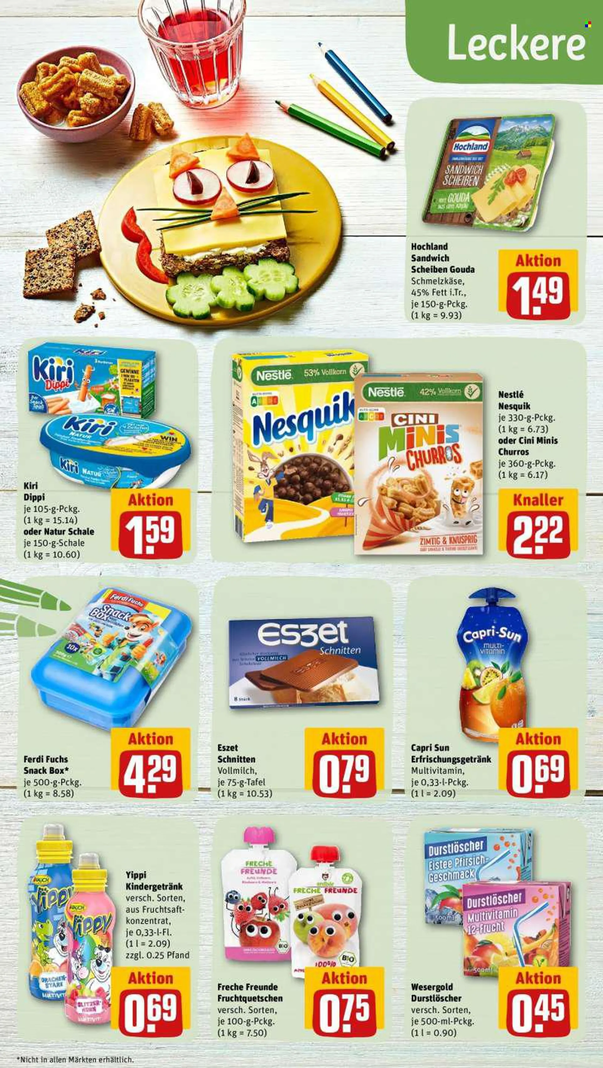 REWE tilbud  - 08.08.2022 - 13.08.2022 - tilbudsprodukter - sandwich, gouda, Nestlé, Capri Sun. Side 2.