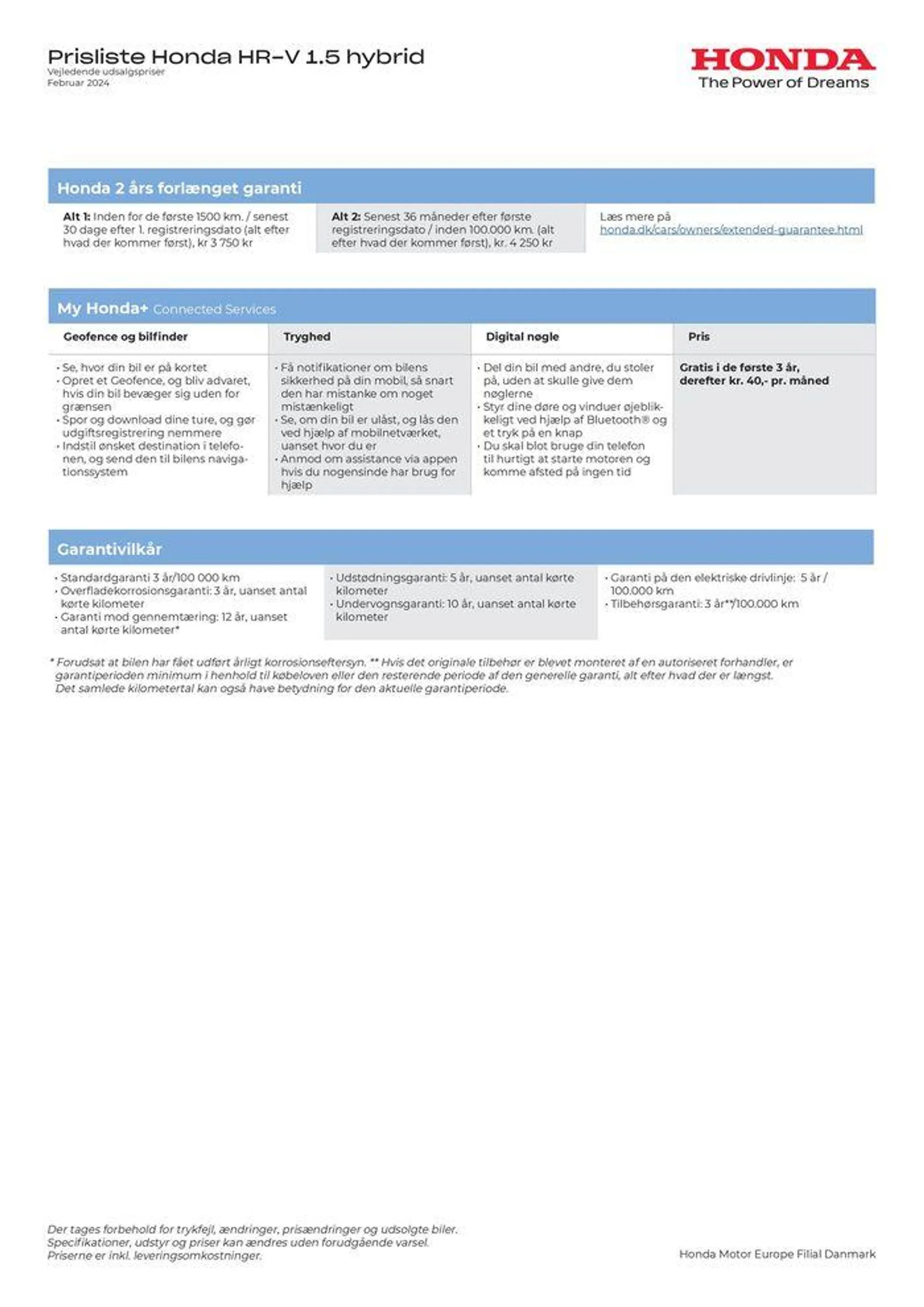 Honda Prisliste HR-V Hybrid Gyldig indtil 5. april - 5. april 2025 - tilbudsavis side 3