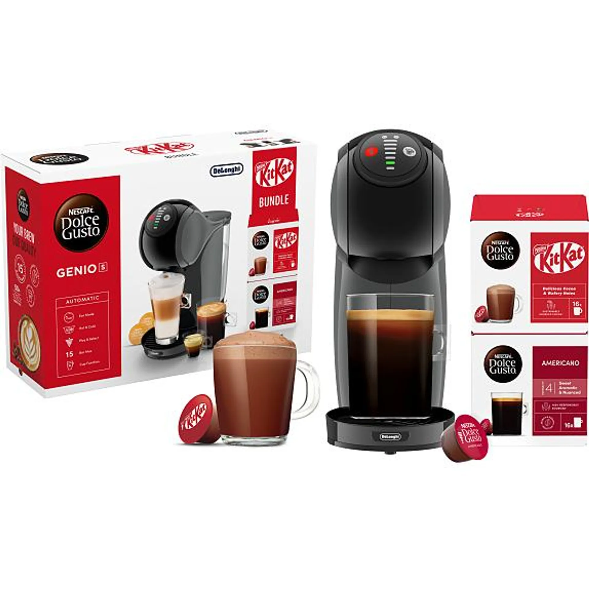 Nescafé Dolce Gusto Genio S Family KitKat Value Pack - grå