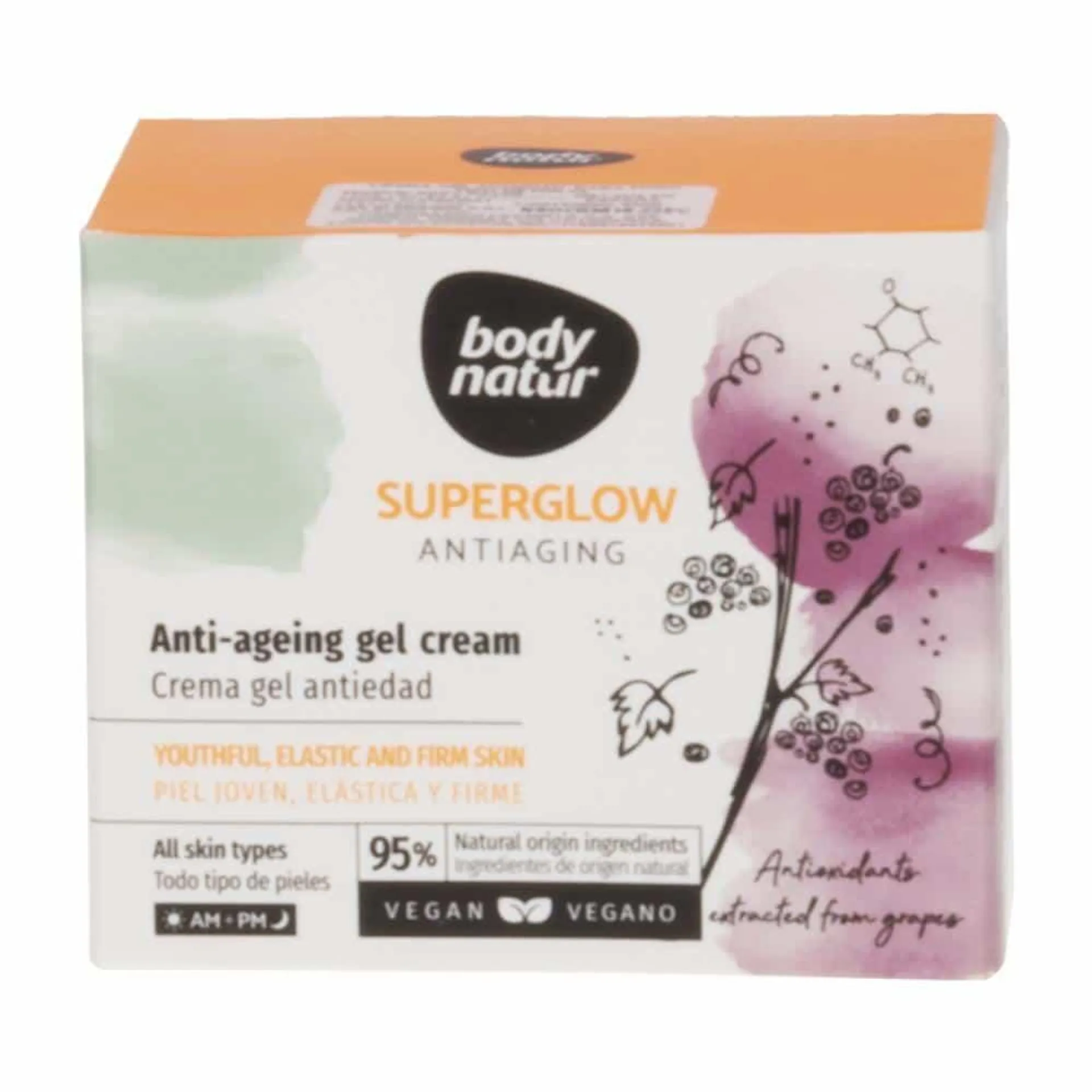 Crema Facial Antiedad Superglow BODY NATUR 50 Ml