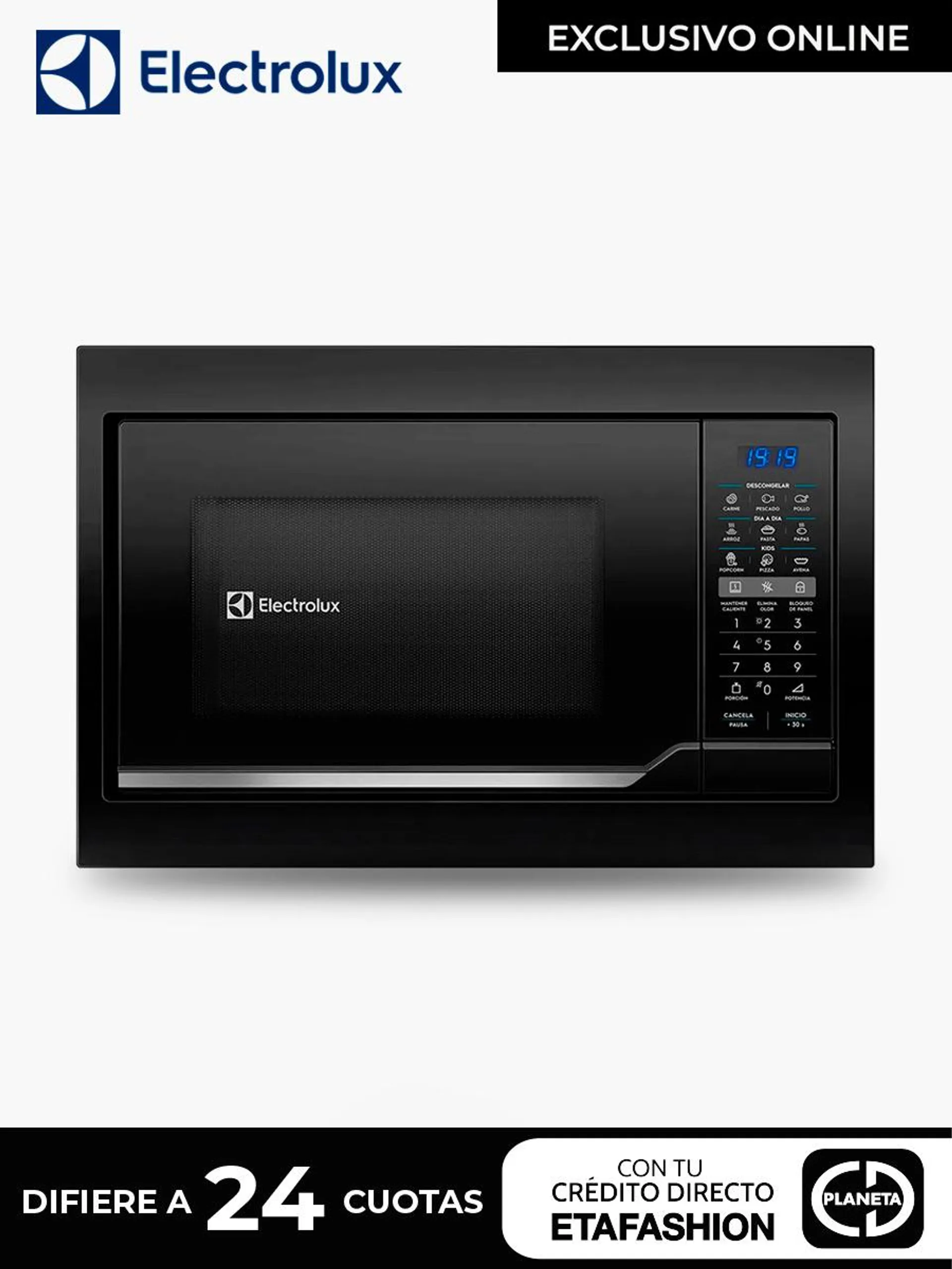 Microondas Empotrable Eléctrico Electrolux EMDO34S3GVB | 34 Lts