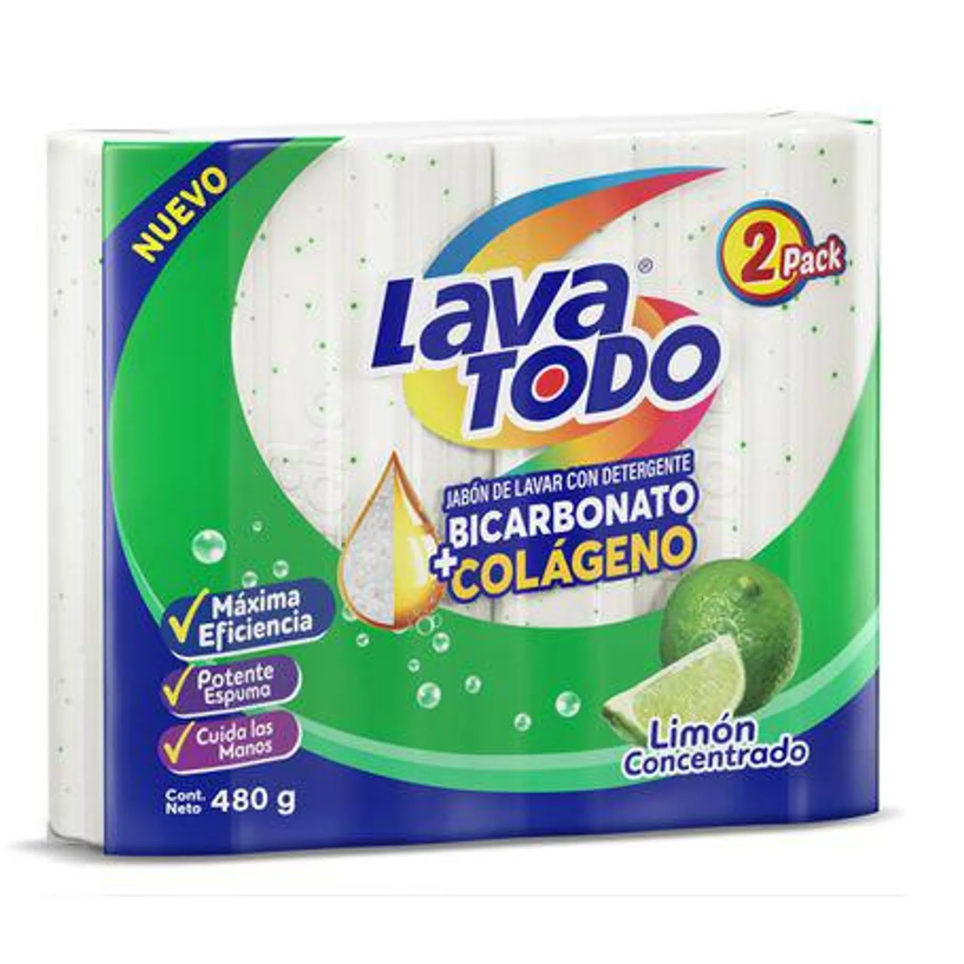 Pck 2 Uds Jabón Lavatodo Limón 480g