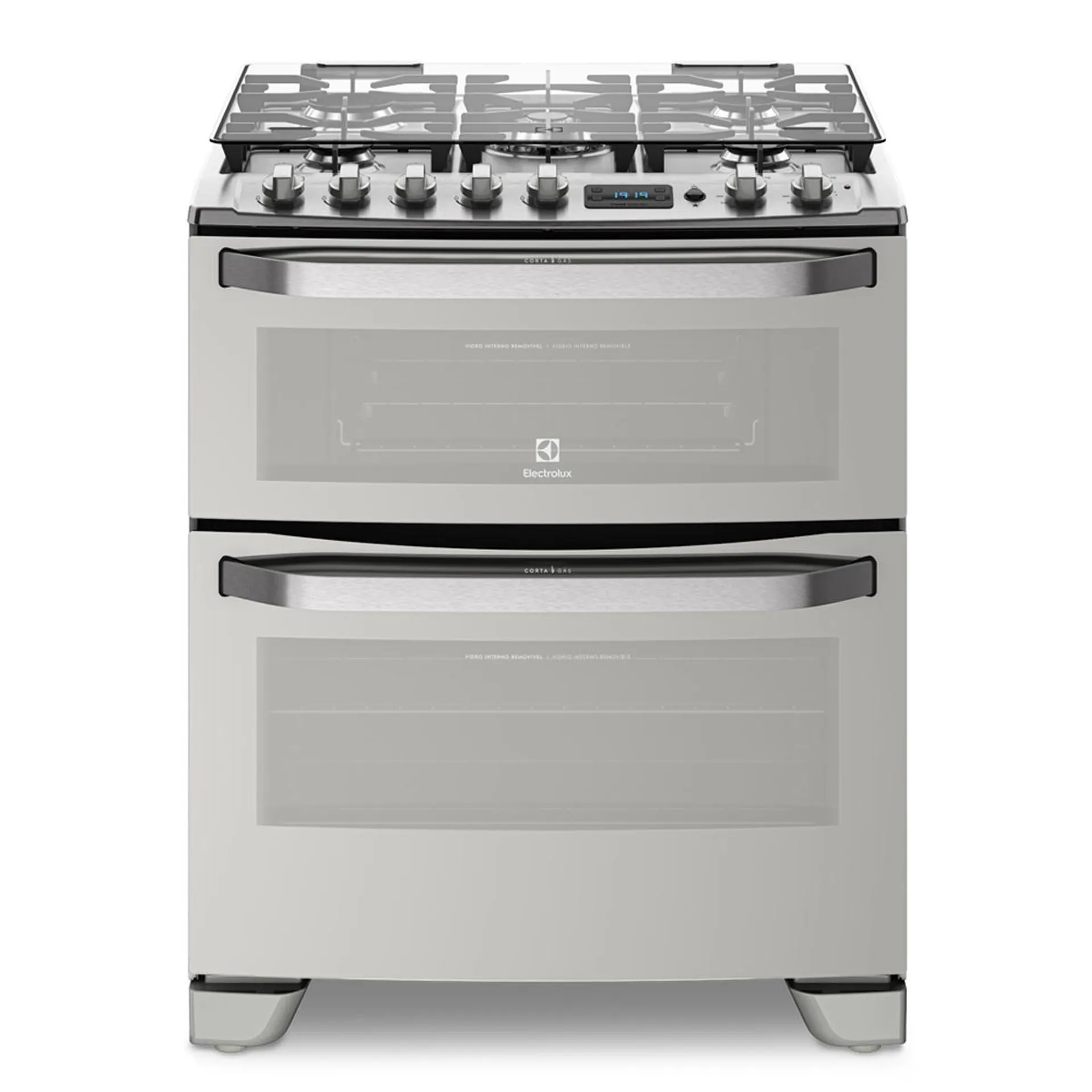 Cocina a Gas Electrolux 5 Quemadores con Doble Horno Inox - 76 cm - 76DXR