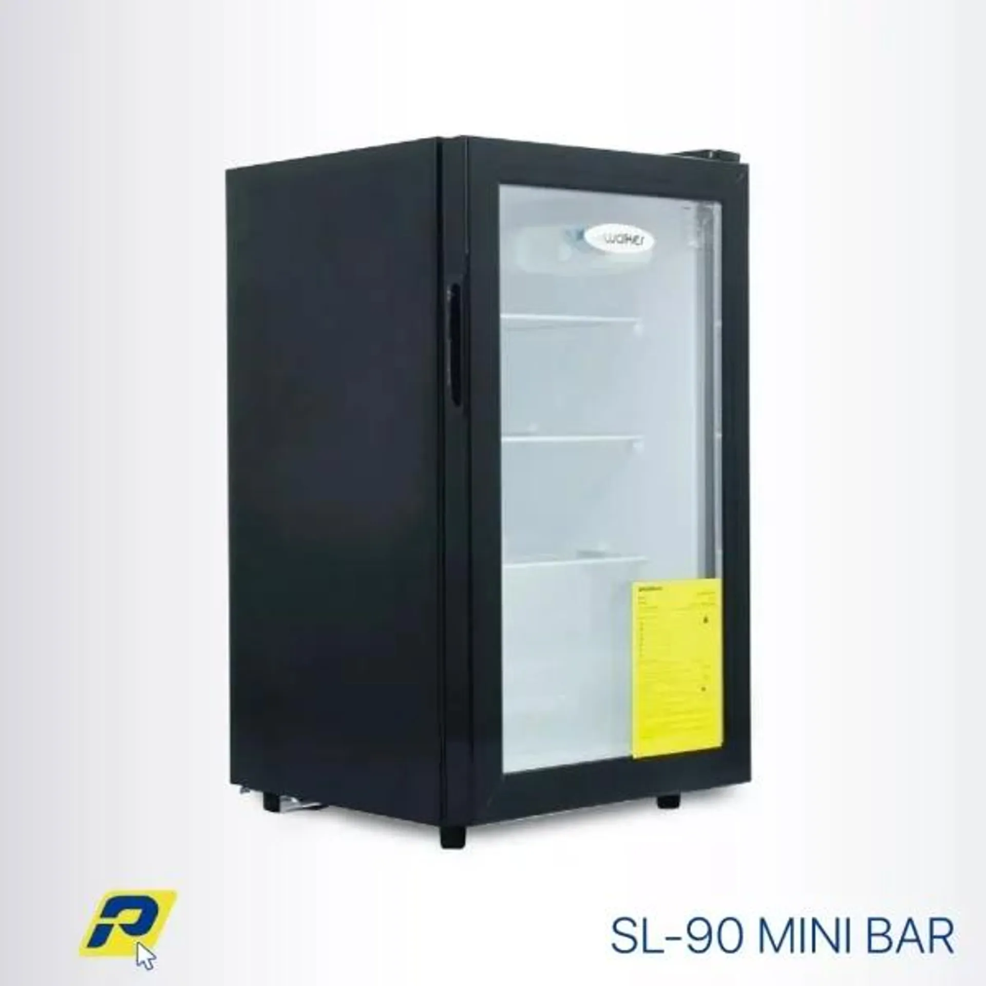 MINIBAR VITRINA WALKER SL-90 Litros PUERTA DE VIDRIO NEGRA