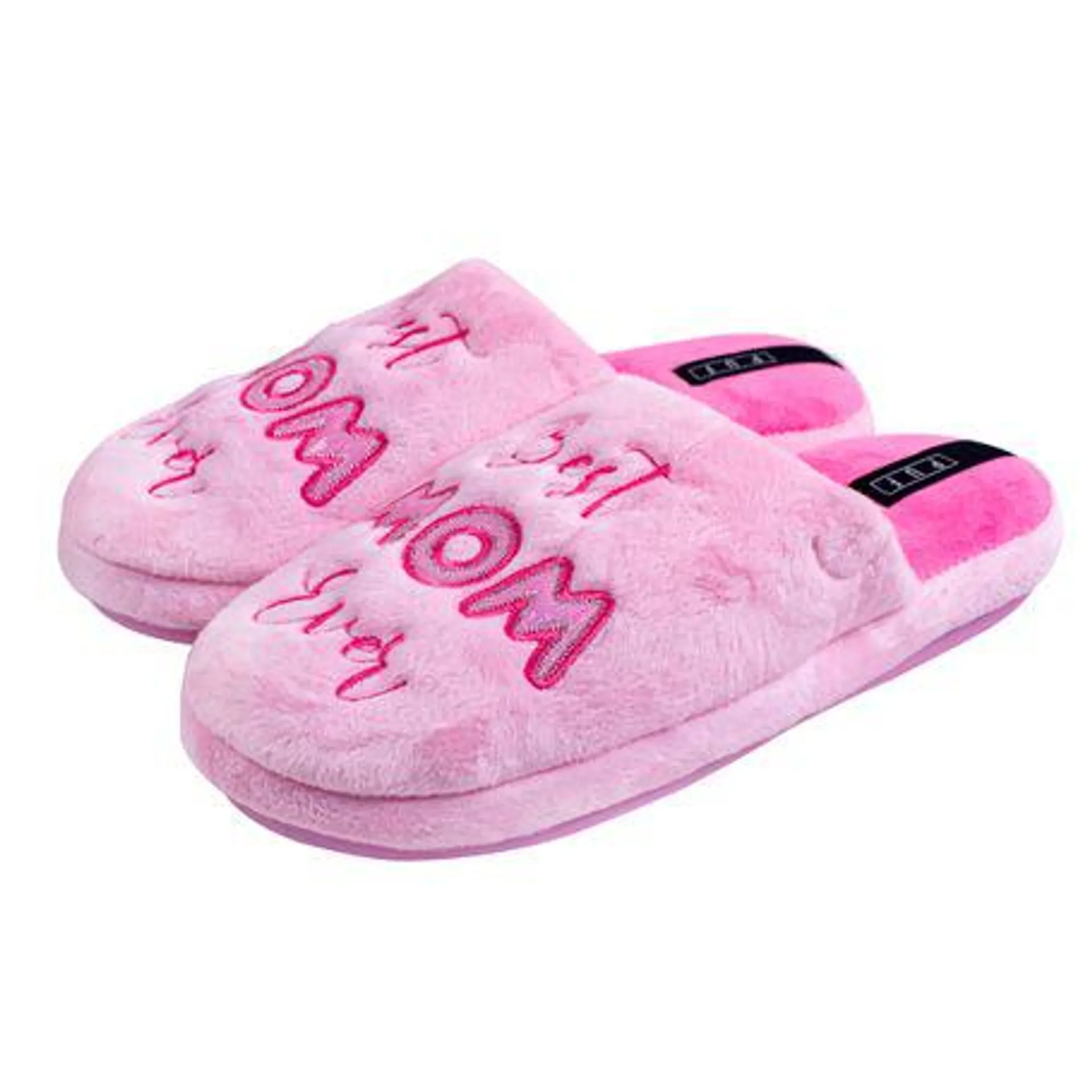 Pantufla Destalonada Mujer Puff Best Mom Ever Rosa - Varias Tallas