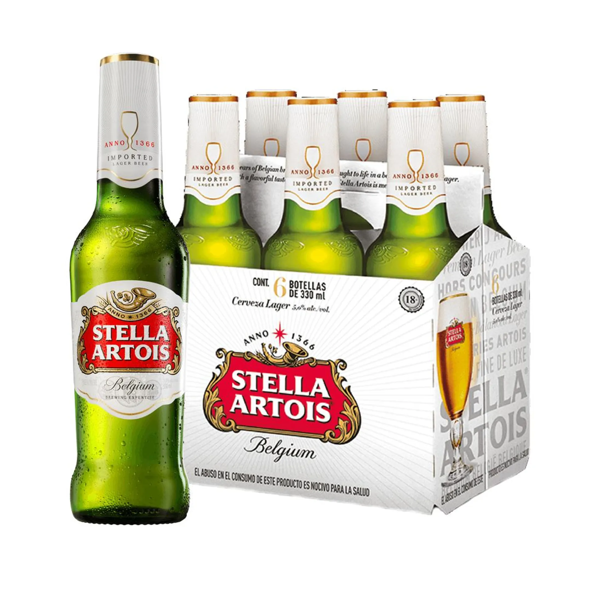 Stella Artois Cerveza Botella 6pack 330ml