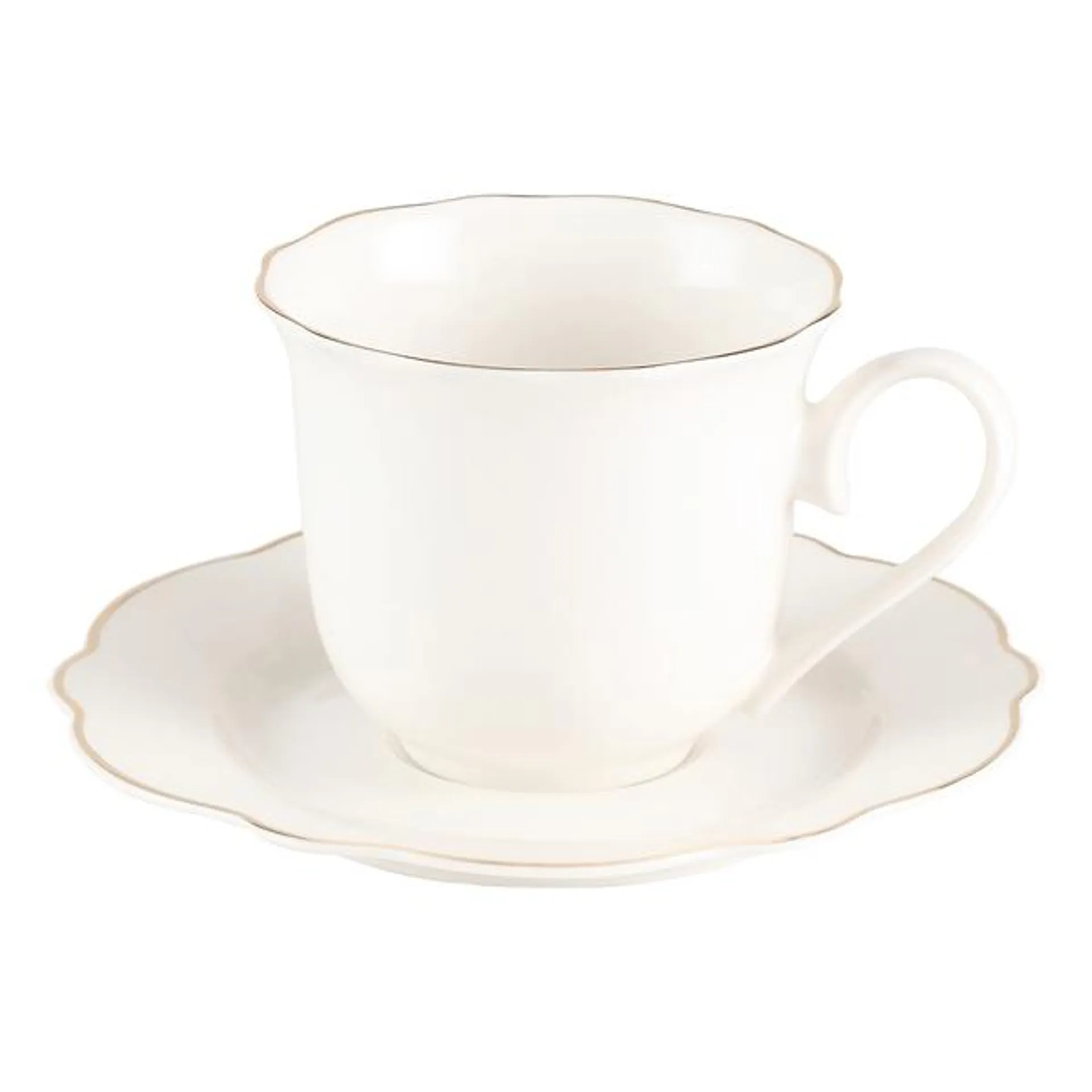 Taza con Plato Petal Gold 280 ml