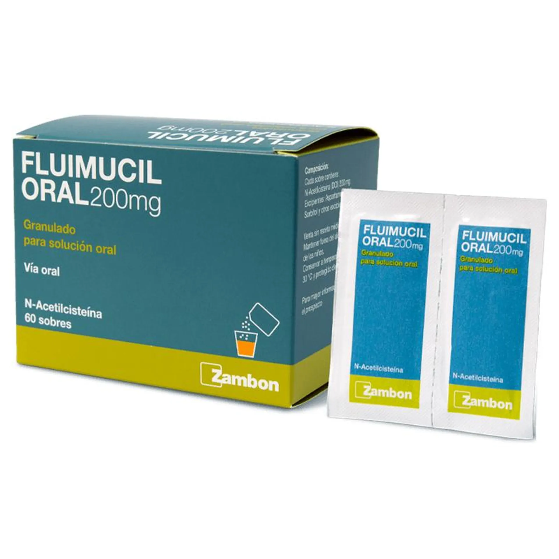 Fluimucil Granulado 200 mg Sobre 1 g Caja 60 Unidades