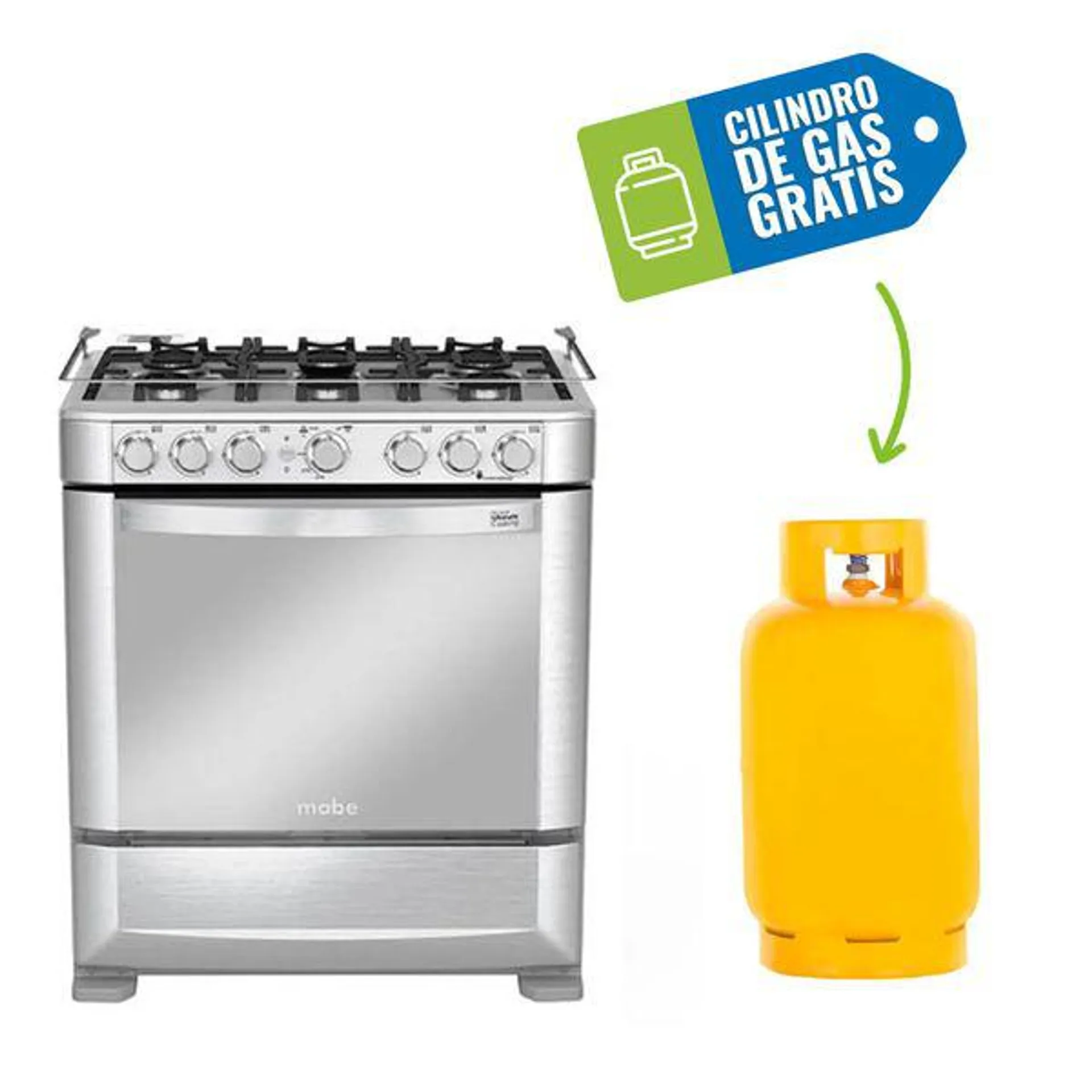 Cocina a Gas Mabe EM7640FX1 | 6 Hornillas - Inox