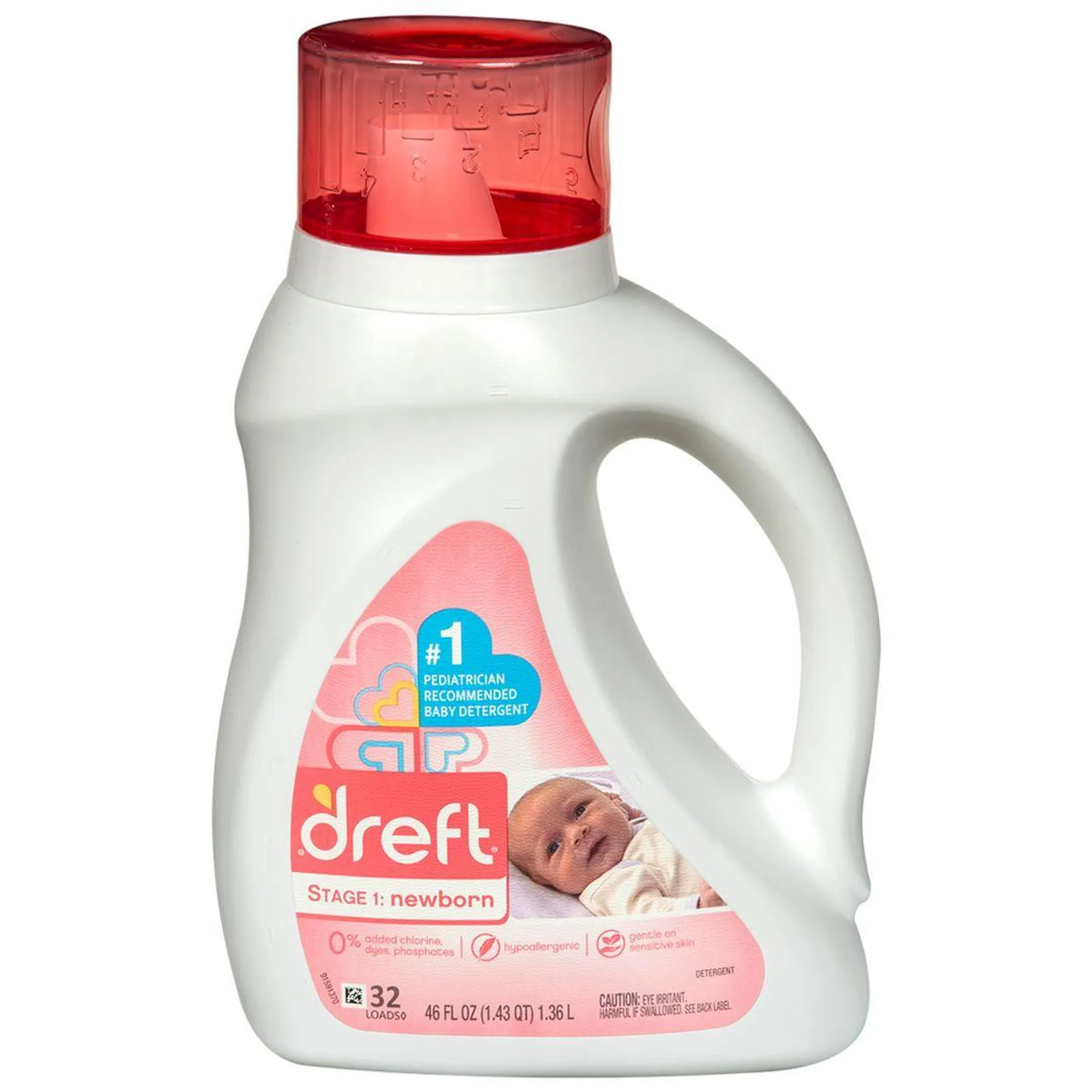 Detergente Dref para Ropa de Bebé Recién Nacido 1.36 L