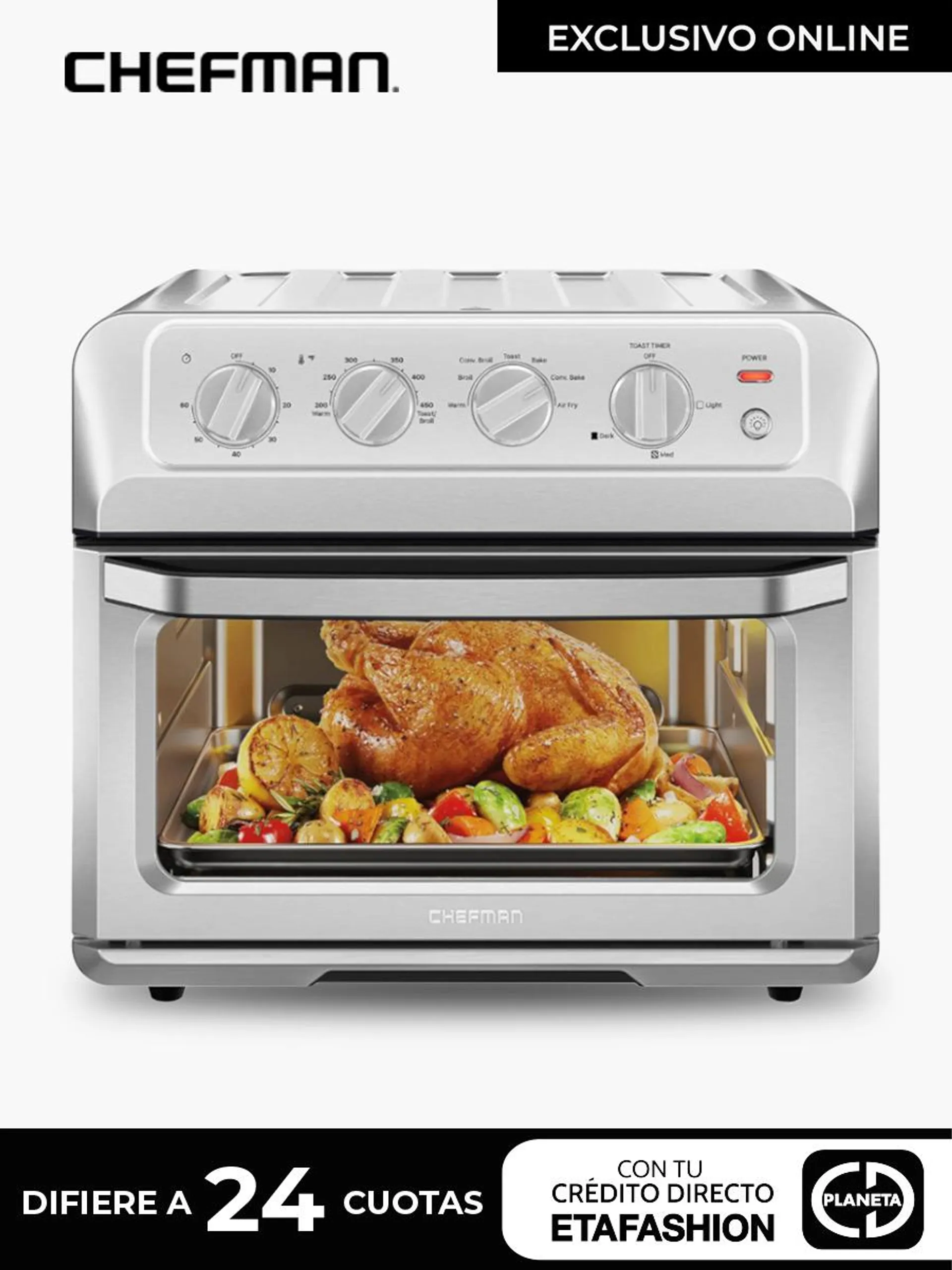 Horno Tostador Airfryer Chefman 7 en 1 / 20 Lts