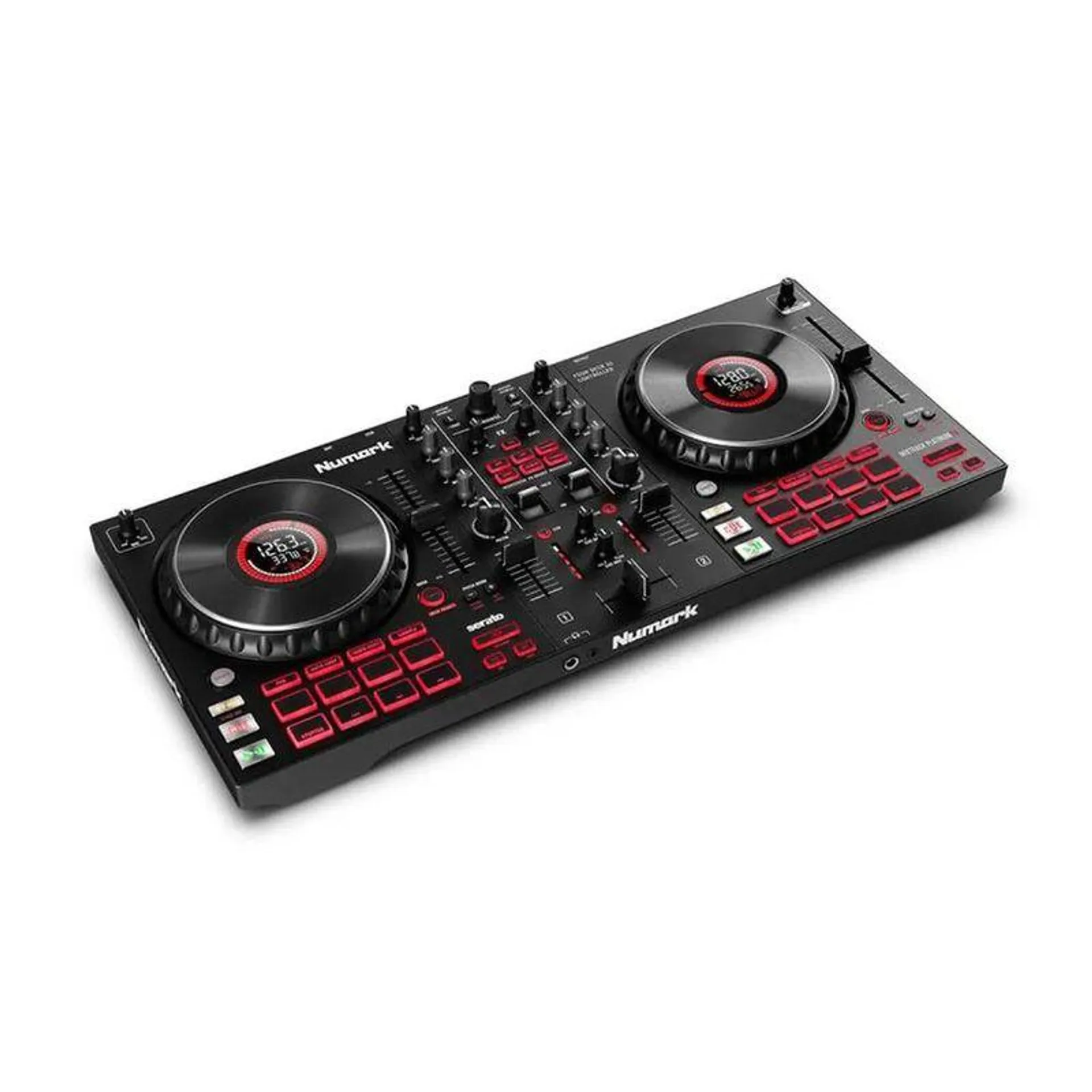 Controlador Mezclador de DJ Numark Mixtrack Platinumfx P8897 | 4 Controladores Color Negro