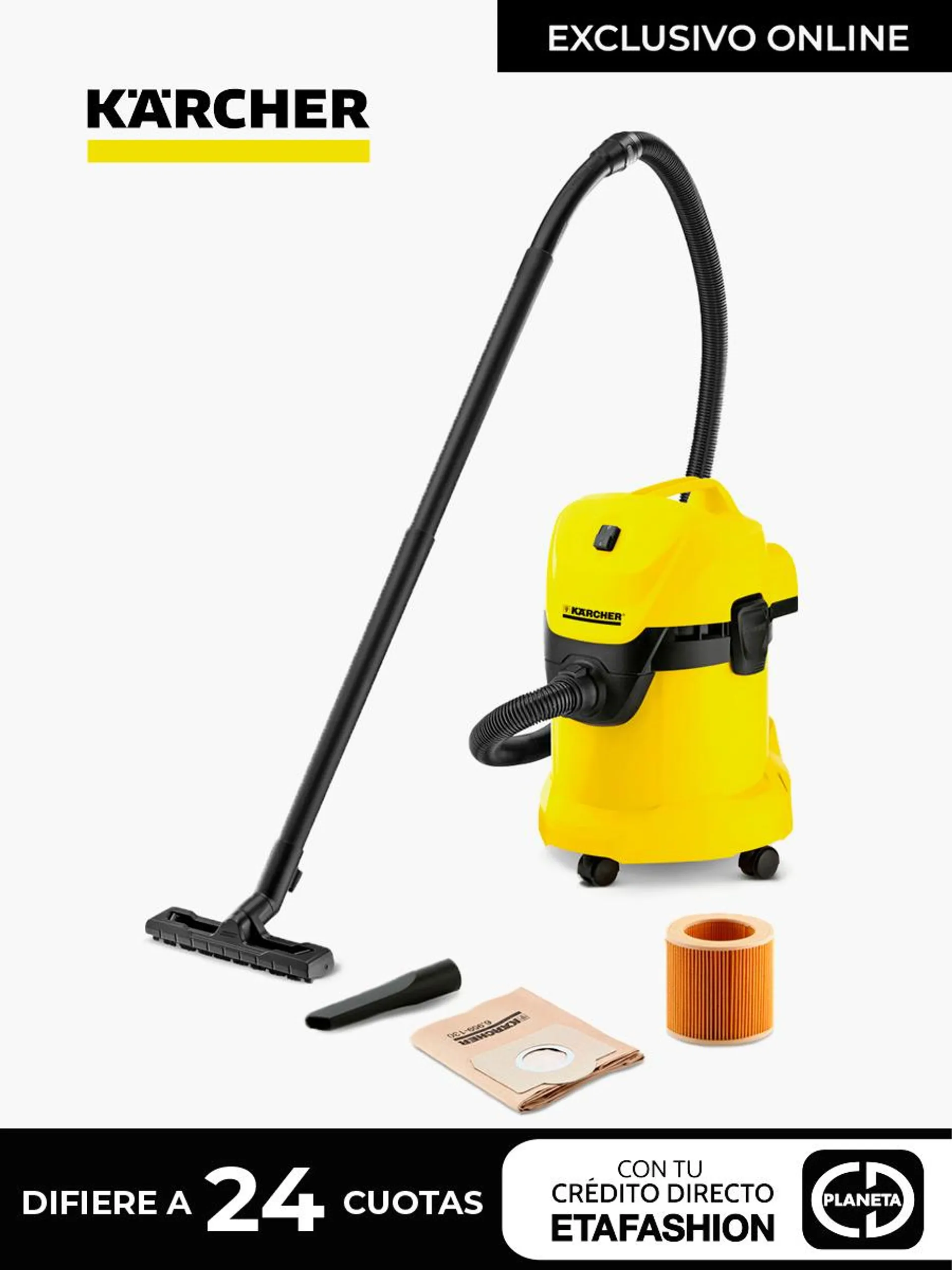 Aspiradora Karcher 3 en uno Aspira Seco, liquido y sopla WD 3 16298130