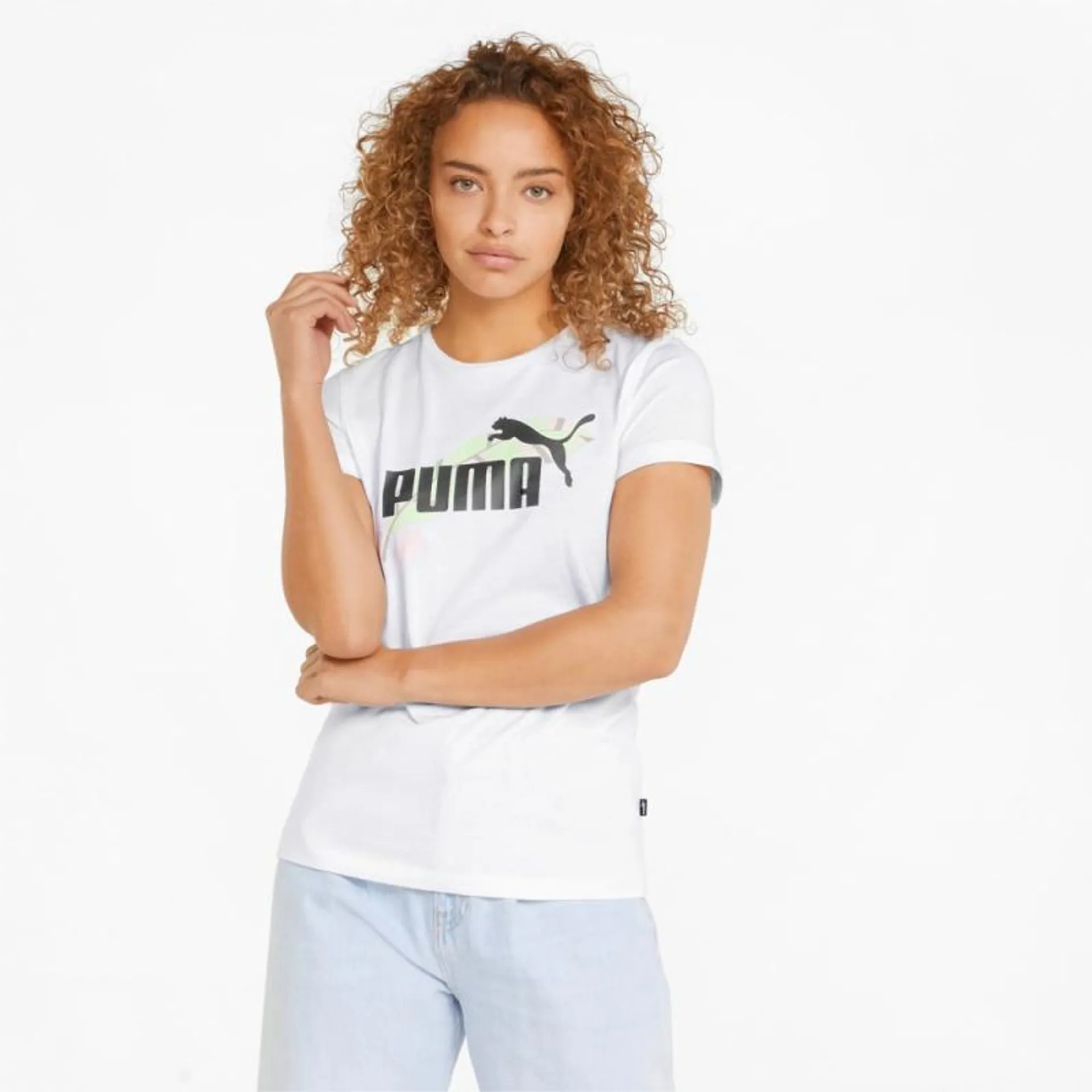 Camiseta Puma FLORAL VIBES Estampadas Tee Mujer Blancas | 0382RPFMK