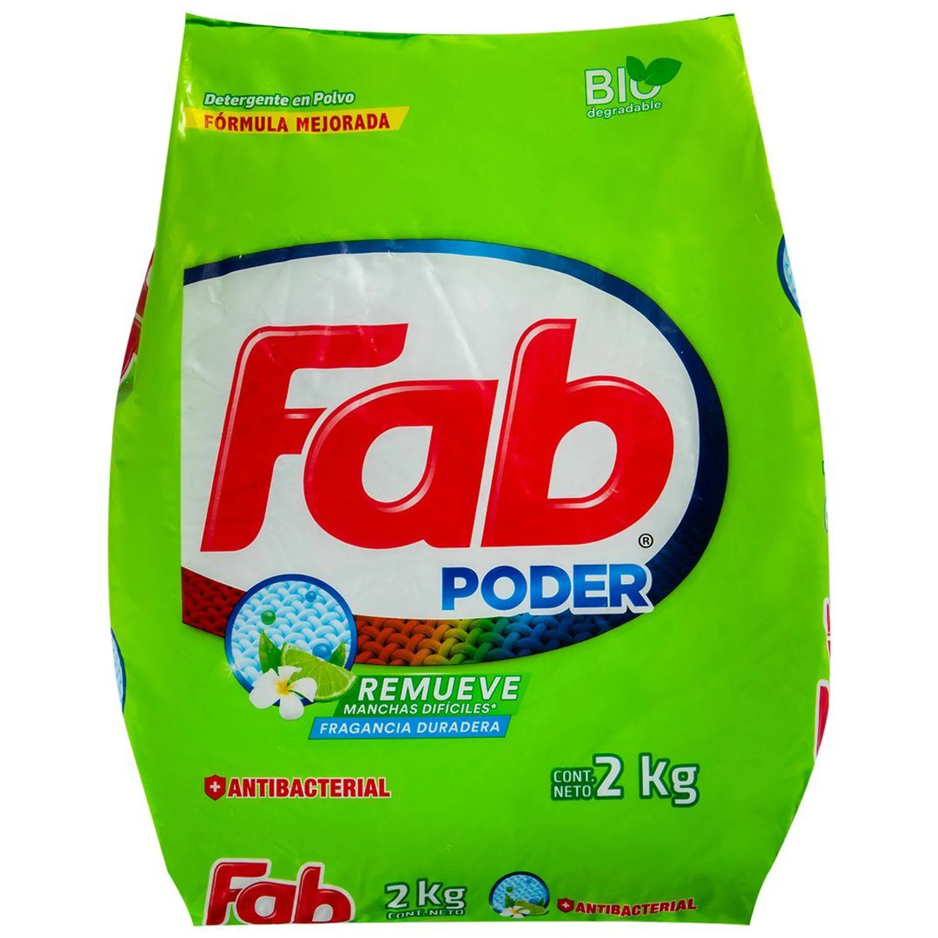 Detergente en Polvo Fab 3 Poderes Mi Medio Limón 2kg