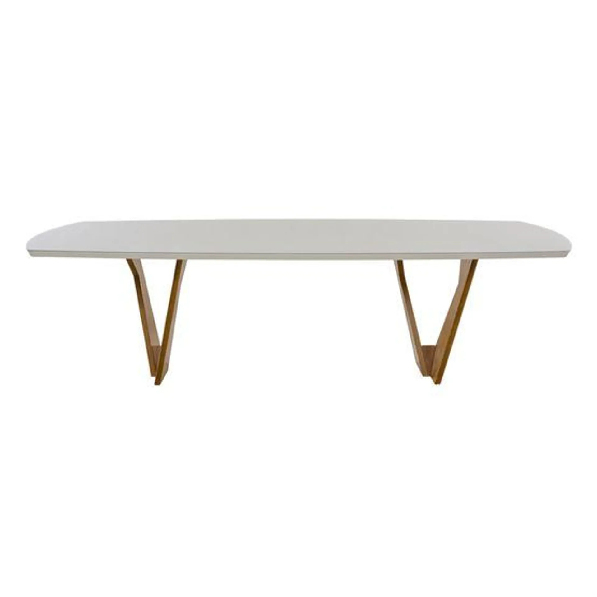 Mesa de Comedor Rectangular Capri | Bi Color Almendra - Off White