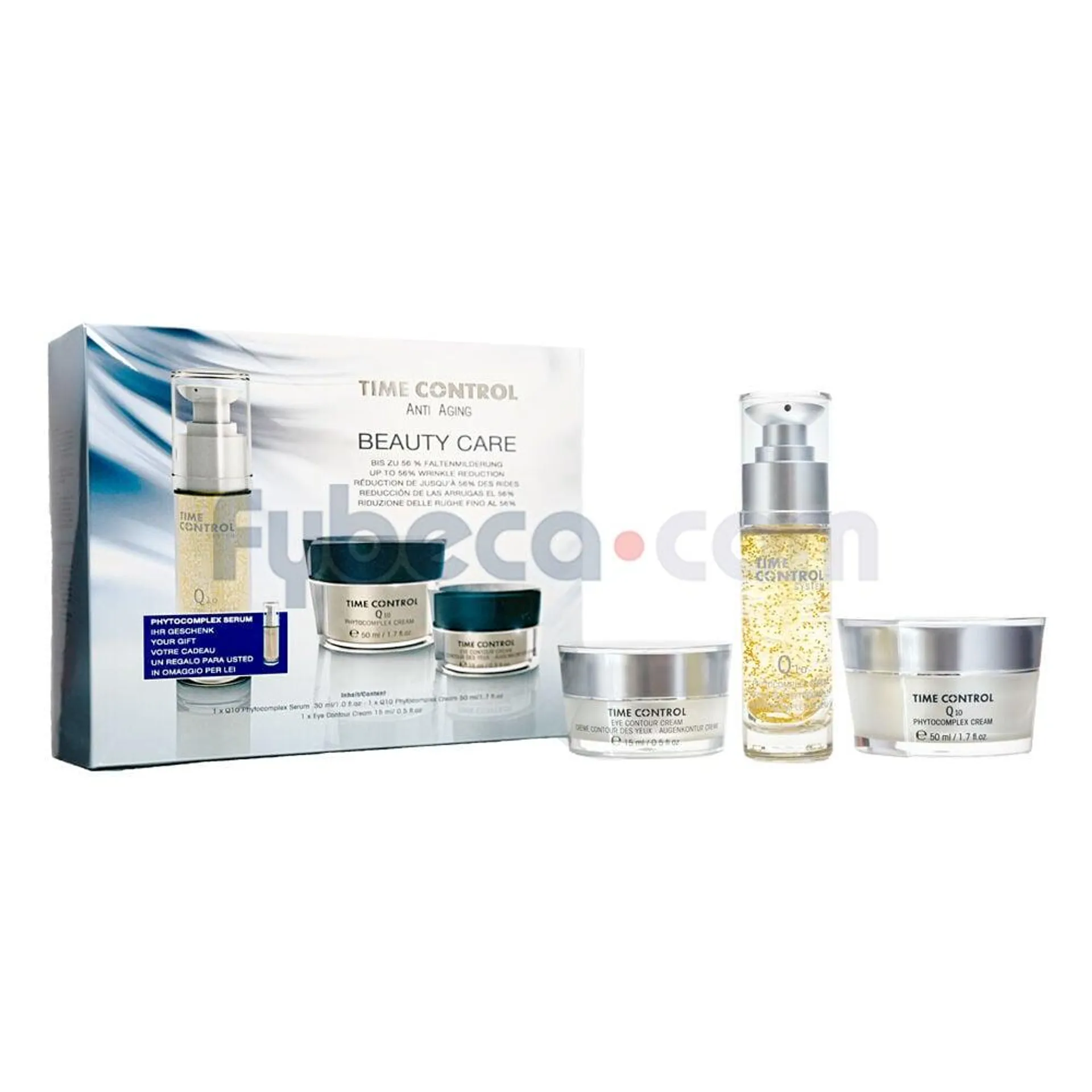 Crema Facial + Sérum + Contorno De Ojos Time Control Q10 Phytocomplex Antiaging 50 Ml / 20 Ml / 15 Ml Paquete