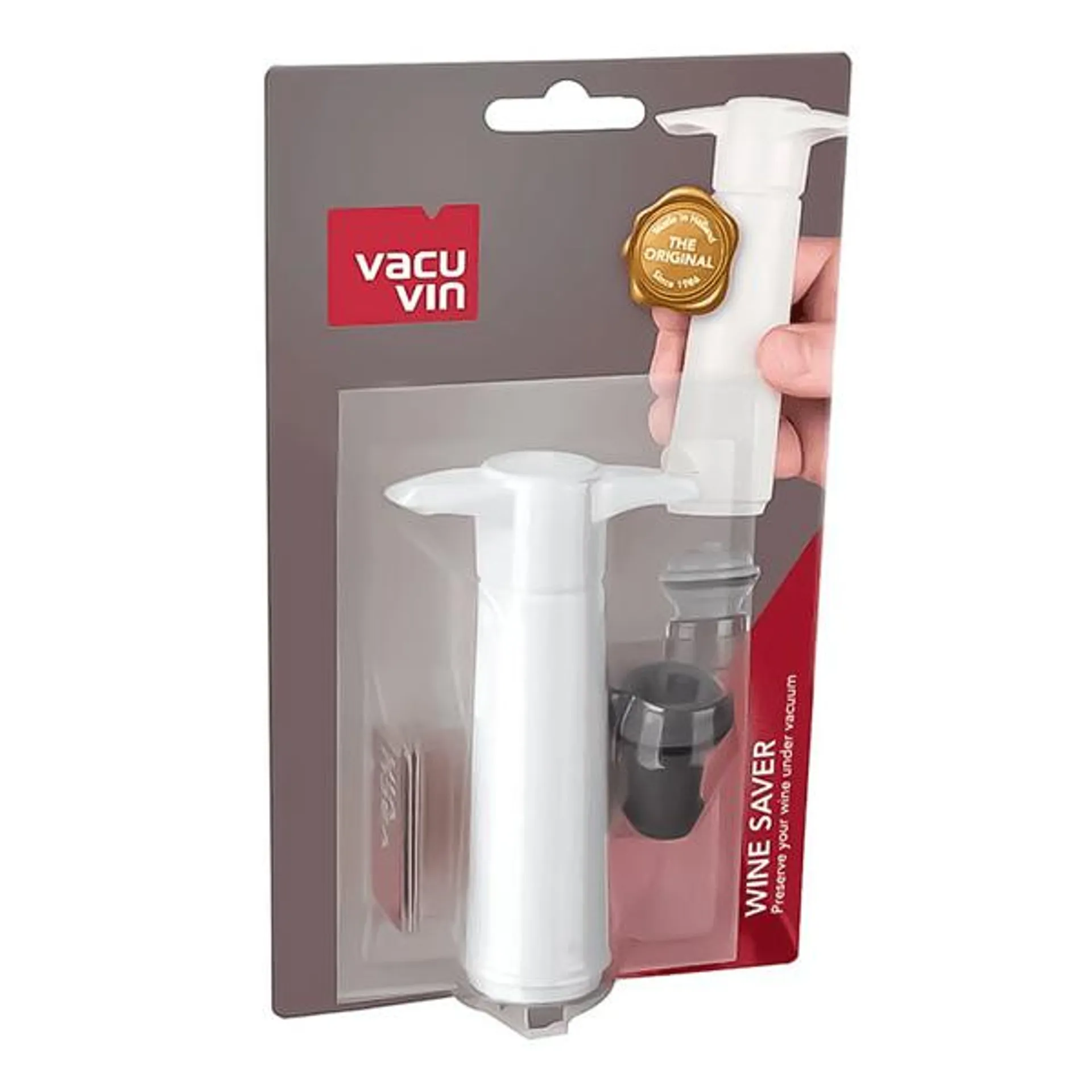 Bomba al Vacio Vacu Vin 1 Tapon Para Consevar Vino Color Blanco