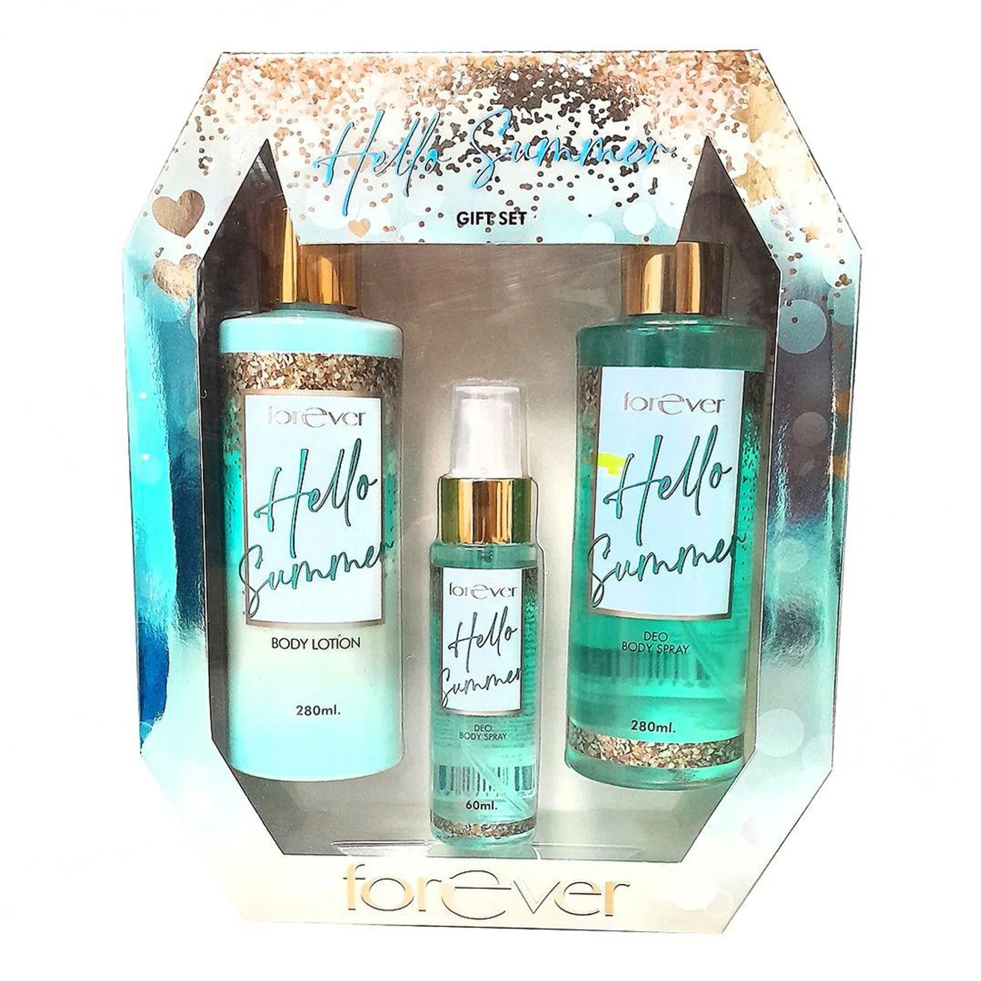 Set Forever Hello Summer Deo Body Spray más Body Lotion for Women