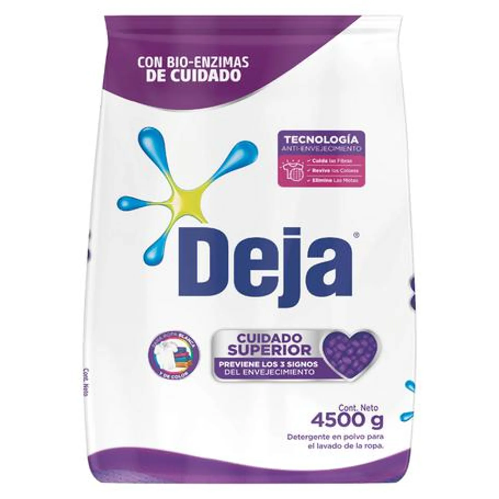 Detergente en Polvo Deja Cuidado Superior 4500g