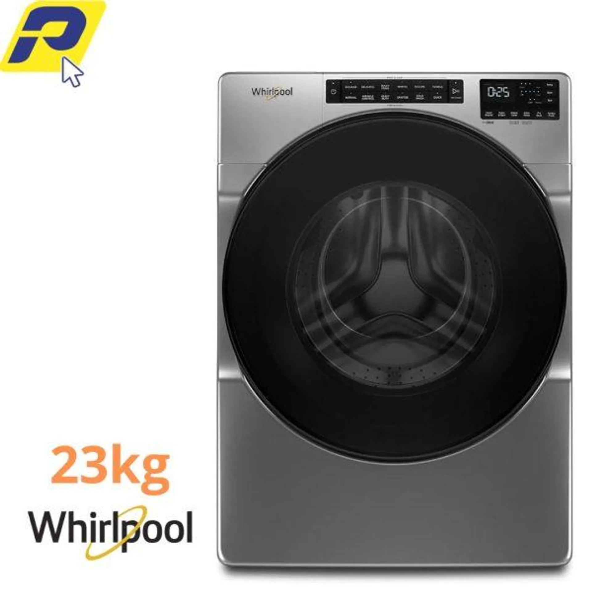 LAVADORA WHIRLPOOL ELECTRICA CARGA FRONTAL XPERT INVERTER 23kg CROMADO