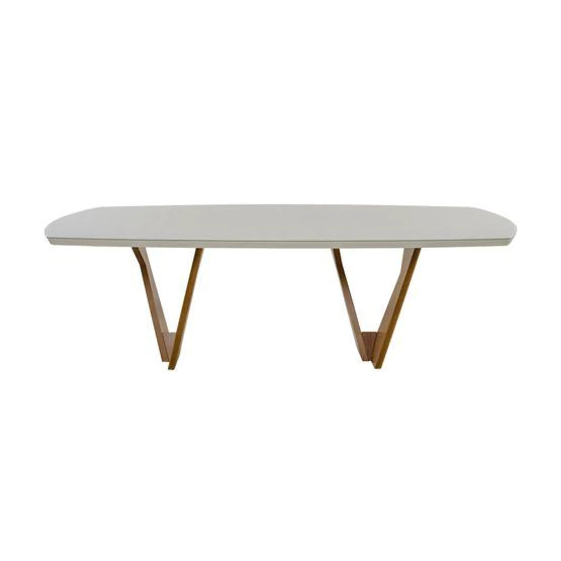 Mesa de Comedor Rectangular Capri | Bi Color Almendra - Off White