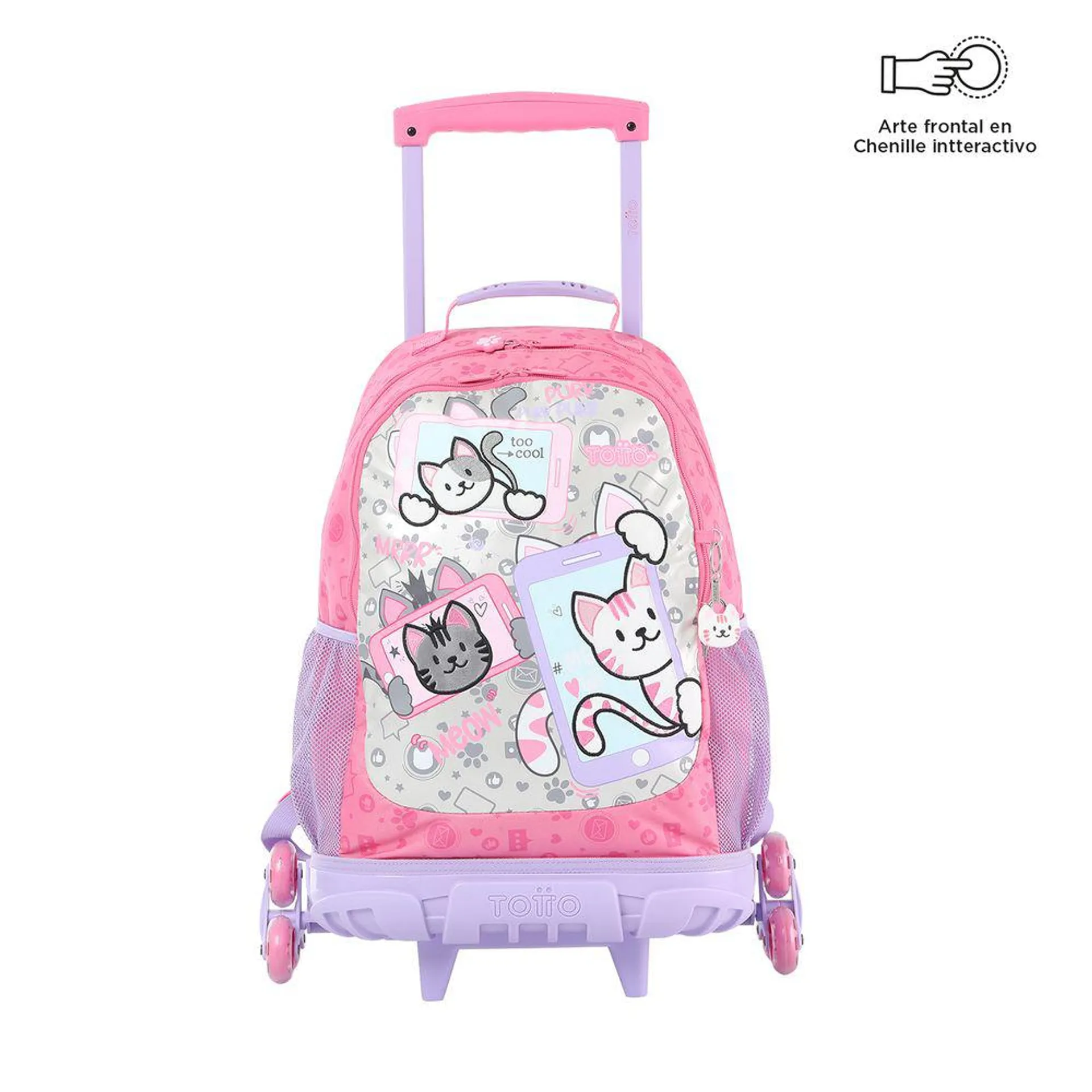 Mochila de Ruedas para Niña Selfie Cat L - Selfie Cat - Estampado