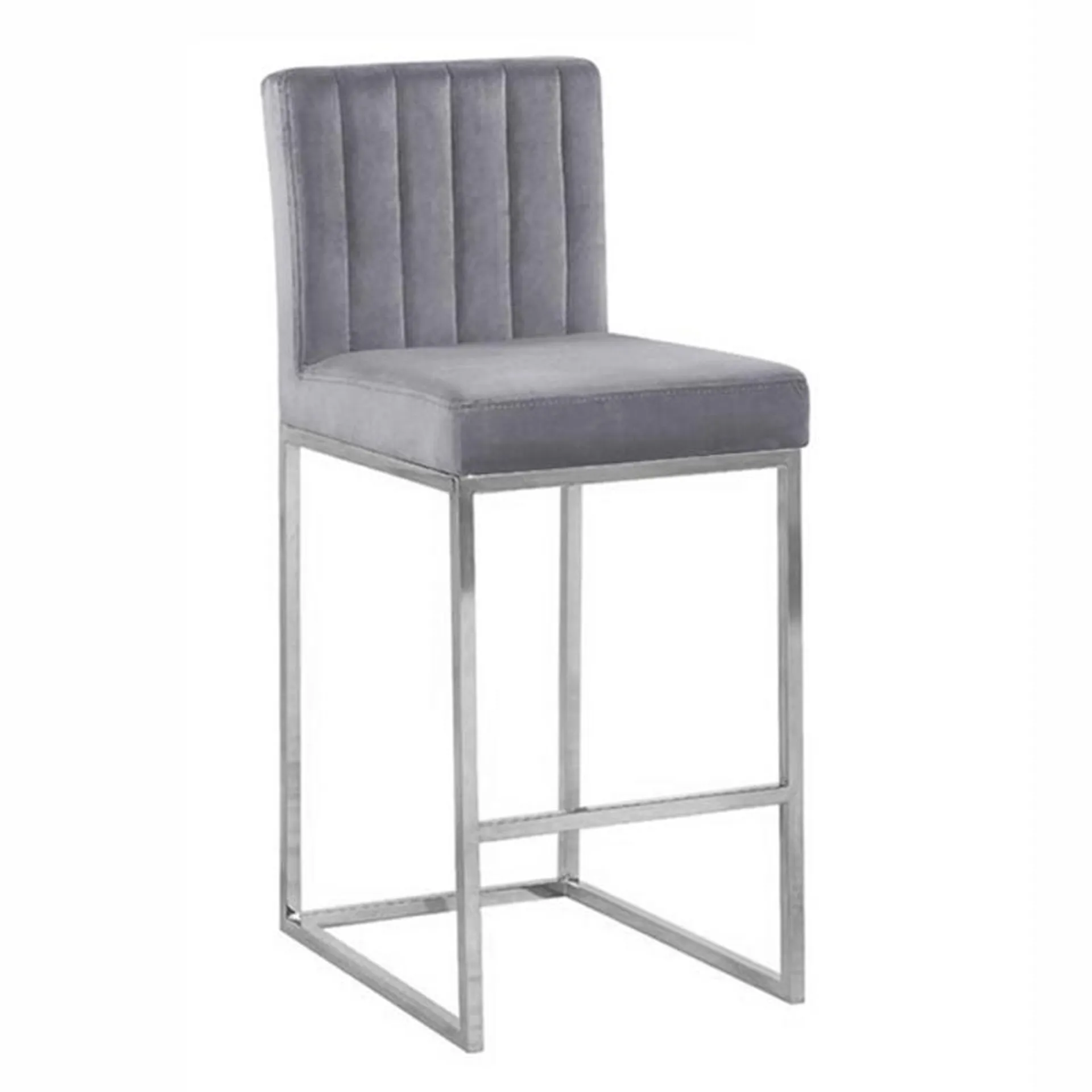 Silla Eleganze Bar Gamuza Gris