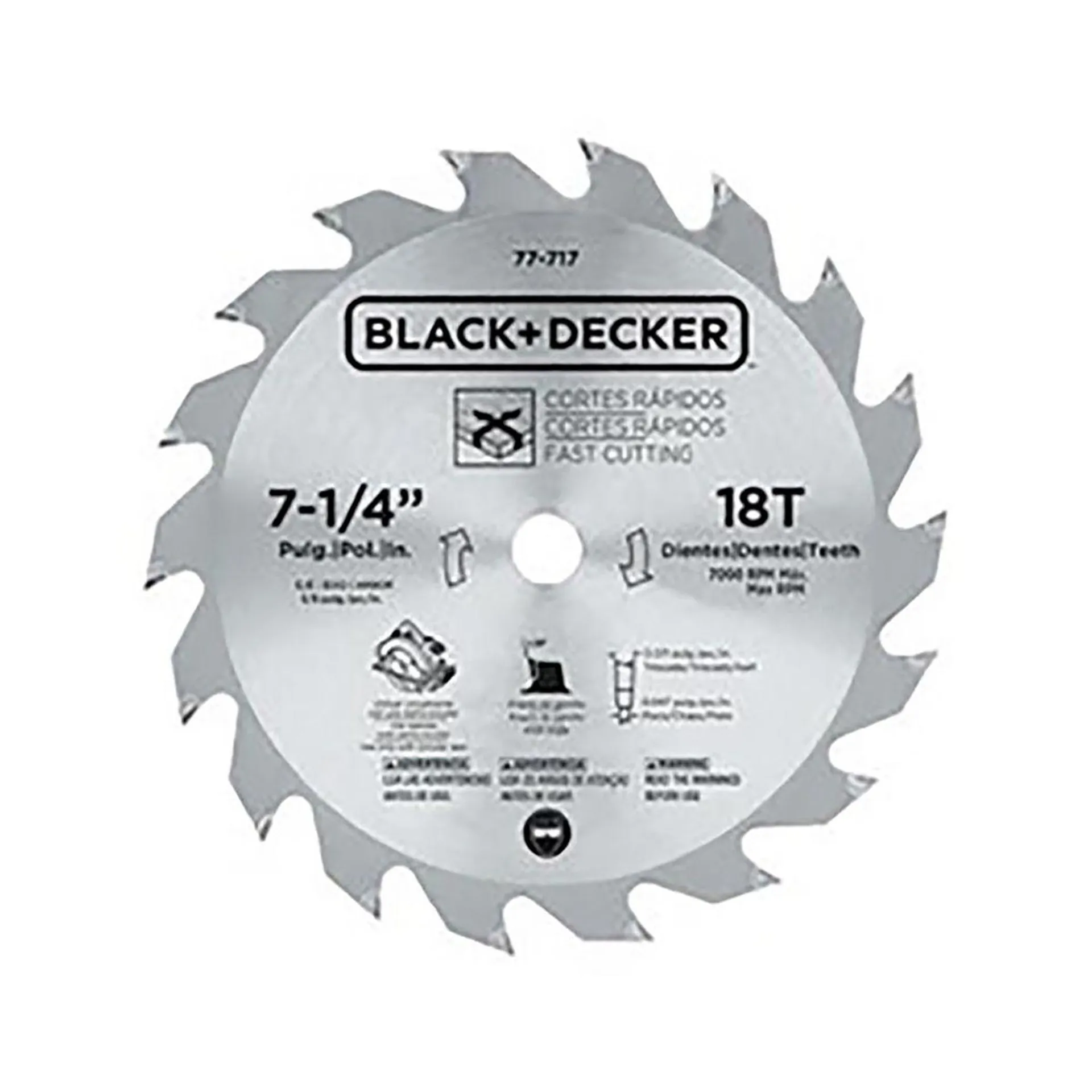 Disco Corte Madera 7 1/4" 18D Black Decker