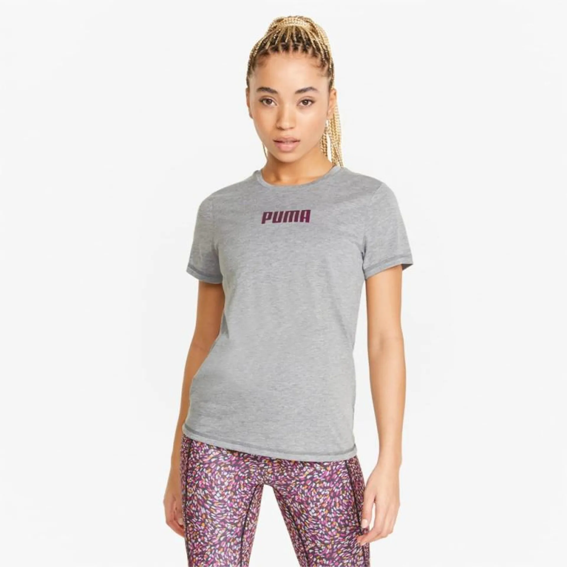 Camiseta Puma Logo Short Sleeve Training Tee Mujer Gris | 7820THQLW