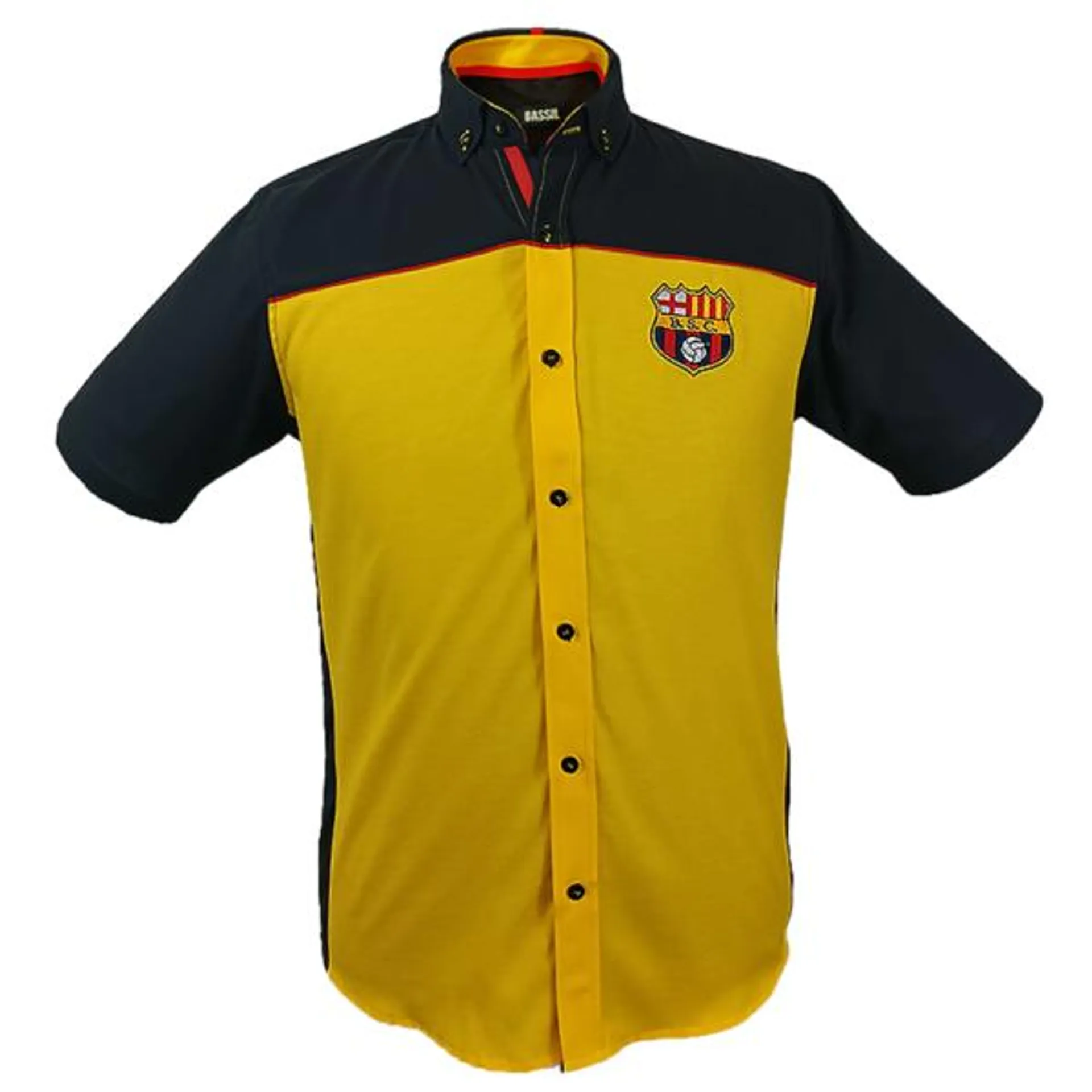 CAMISA DE BARCELONA AMARILLA CON NEGRO