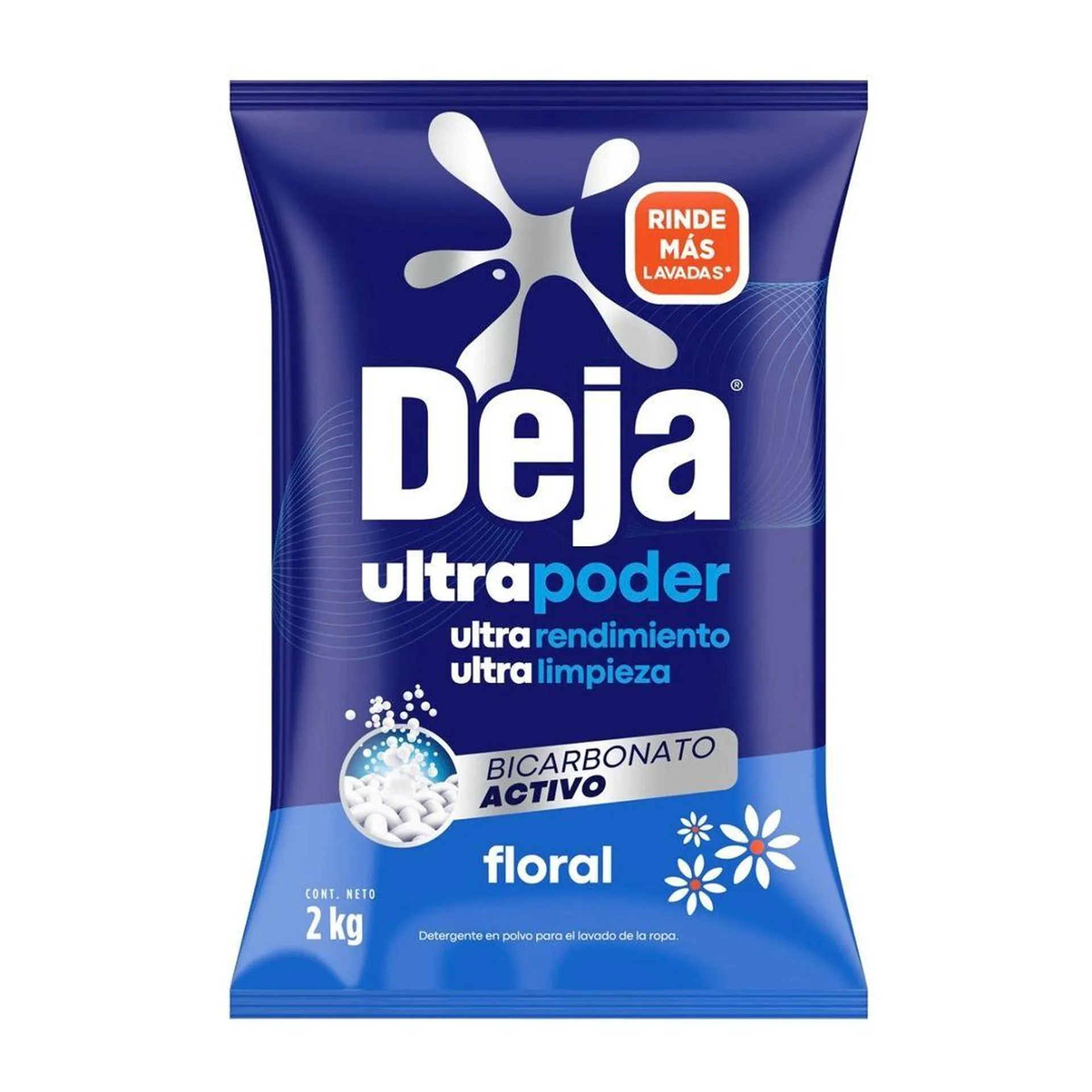 Detergente en Polvo Deja Floral más Bicarbonato 2kg