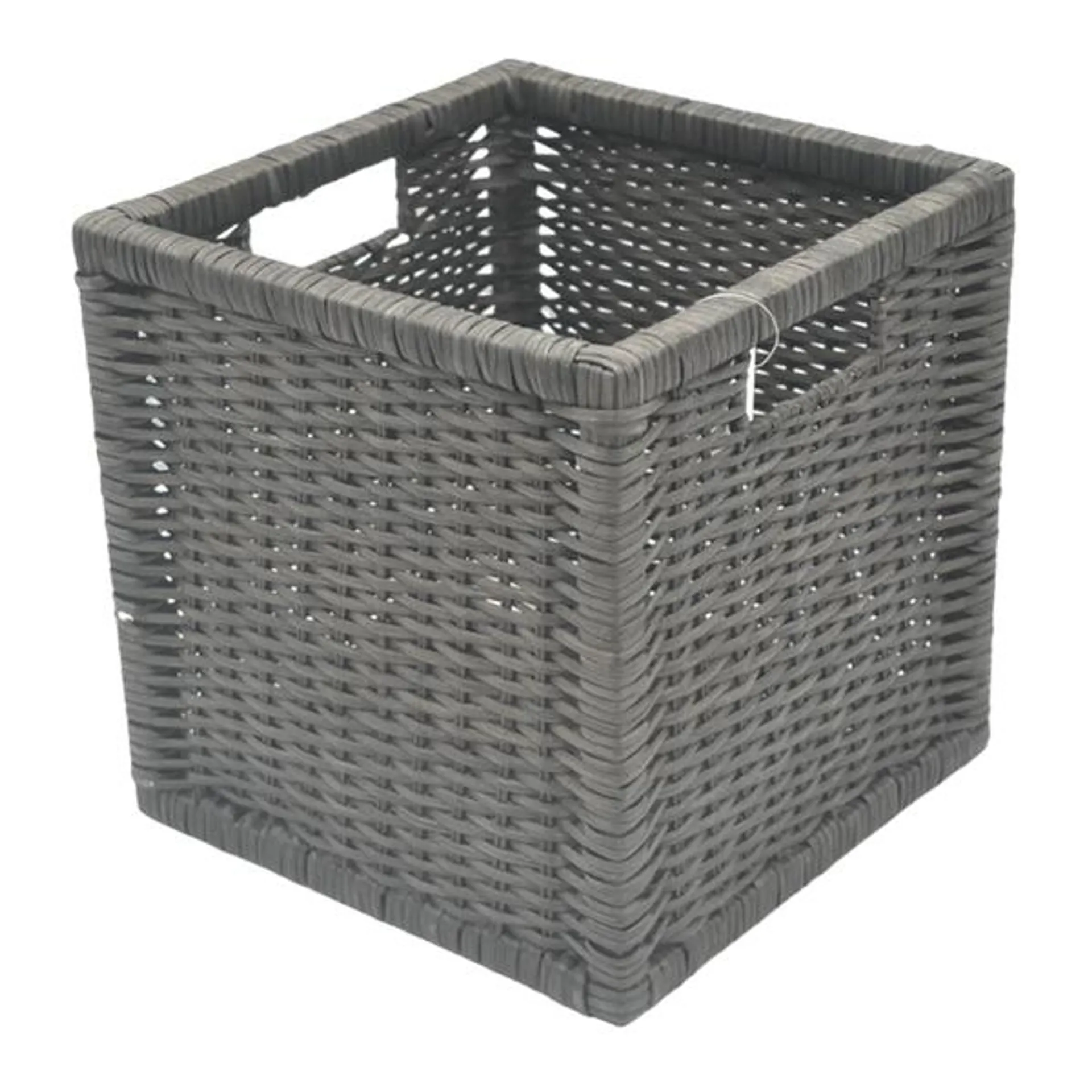 Caja Organizadora Mimbre 28 x 28 cm Gris