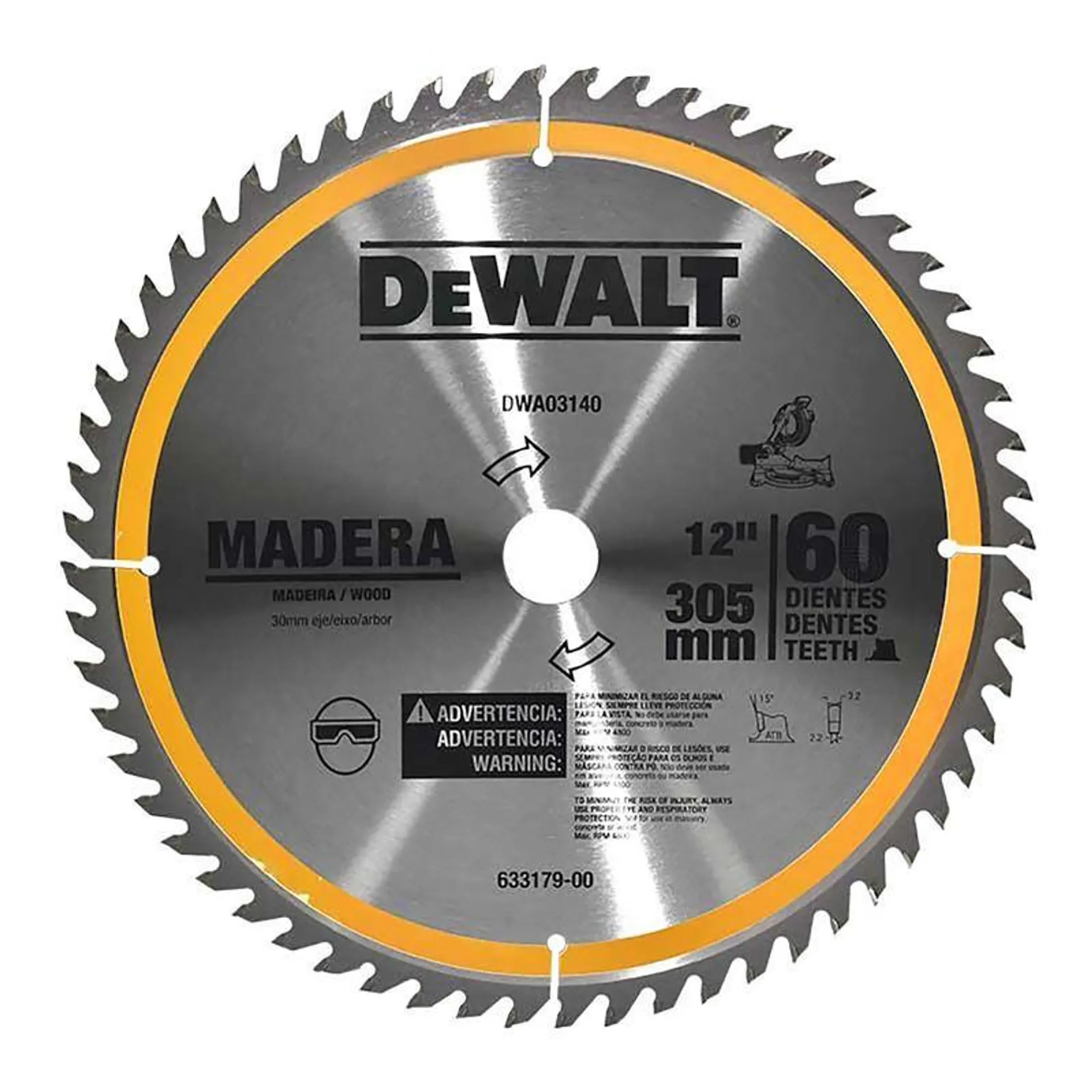 Disco Sierra Corte Madera 12" 60D Dewalt