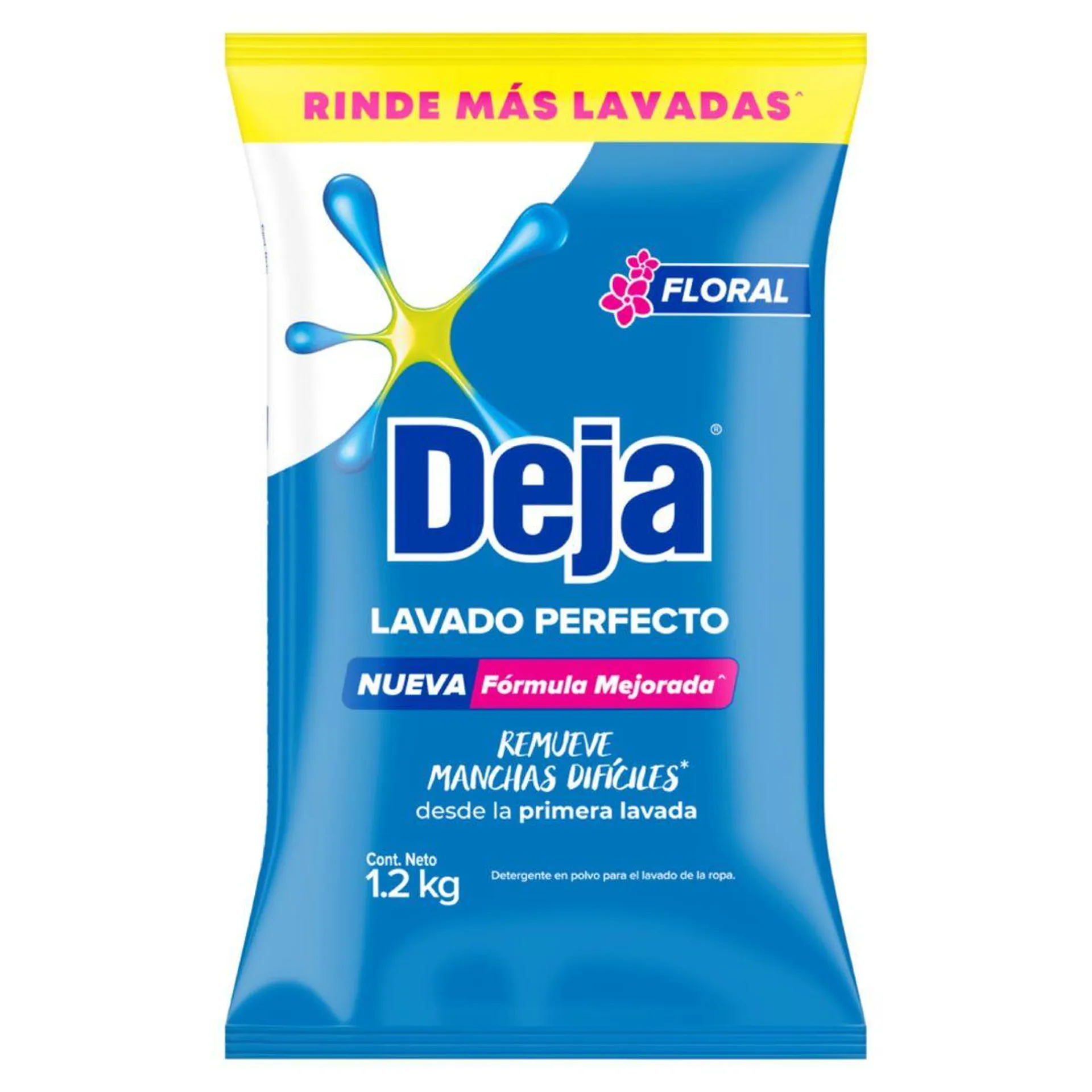 Detergente en Polvo Deja Lavado Perfecto Floral más Bicarbonato 1.2kg