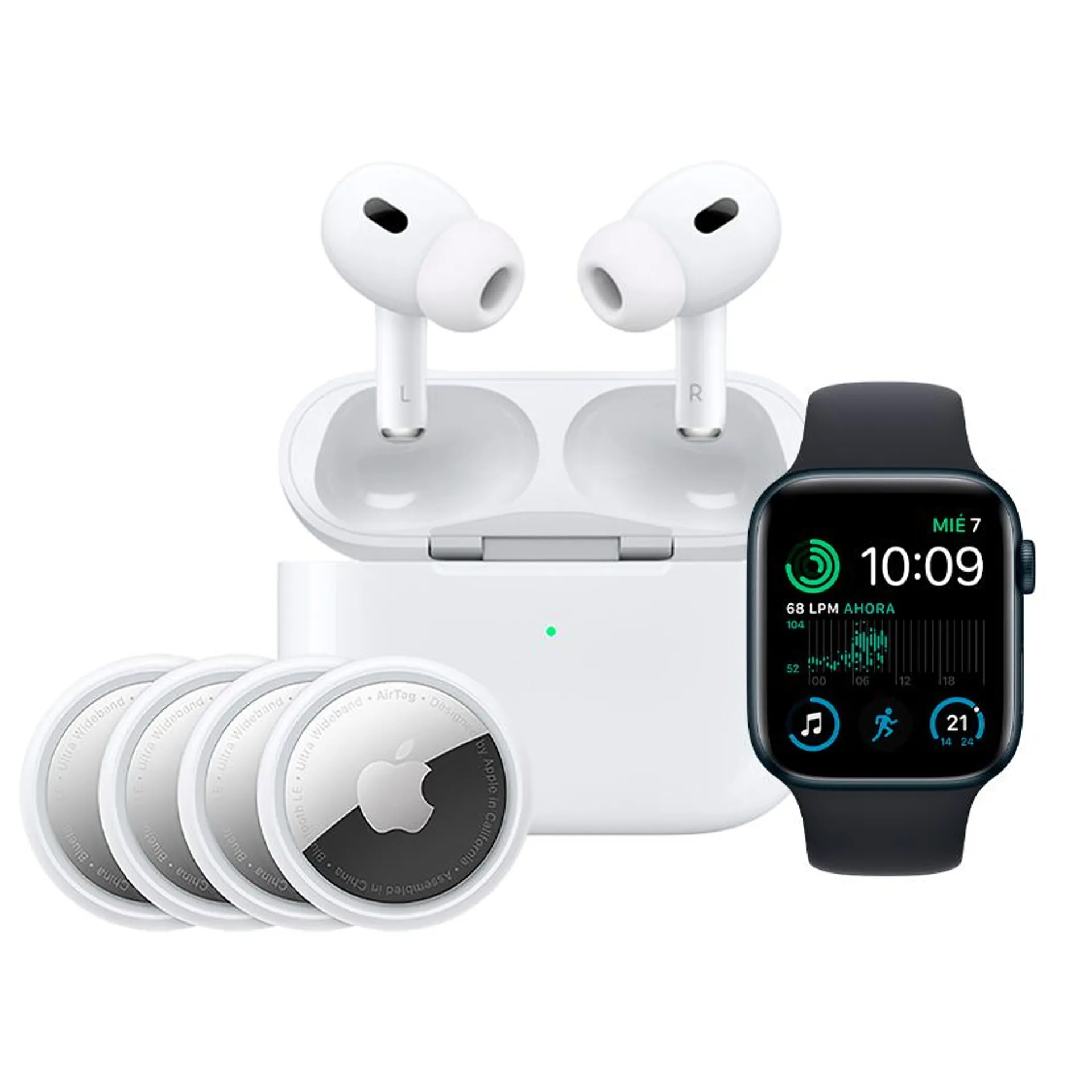COMBO APPLE AIRPODS PRO (2ND GENERATION) USBC + WATCH SERIE SE NE 40MM + AIRTAG 4P