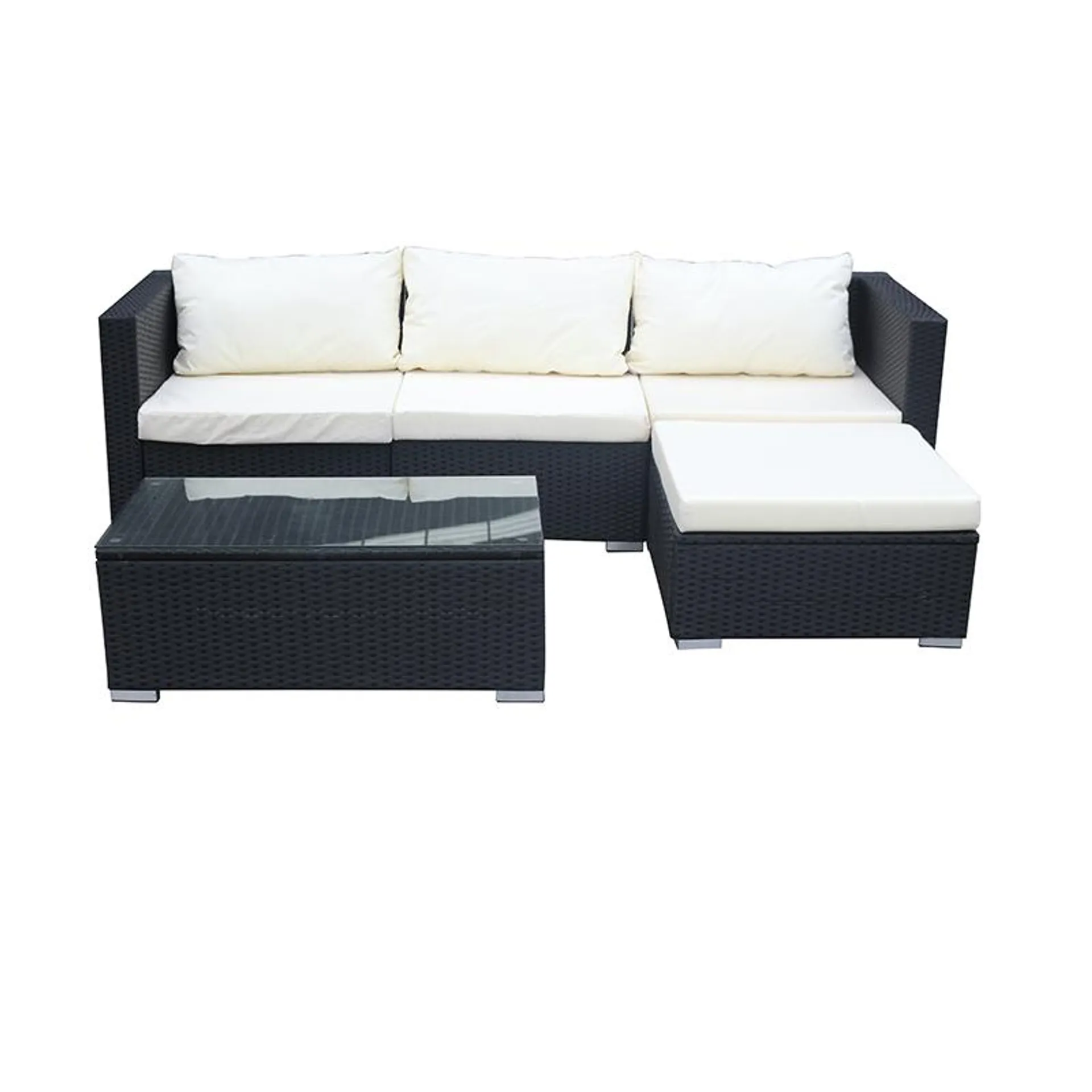 Mueble de Patio Trieste Negro 5 Piezas