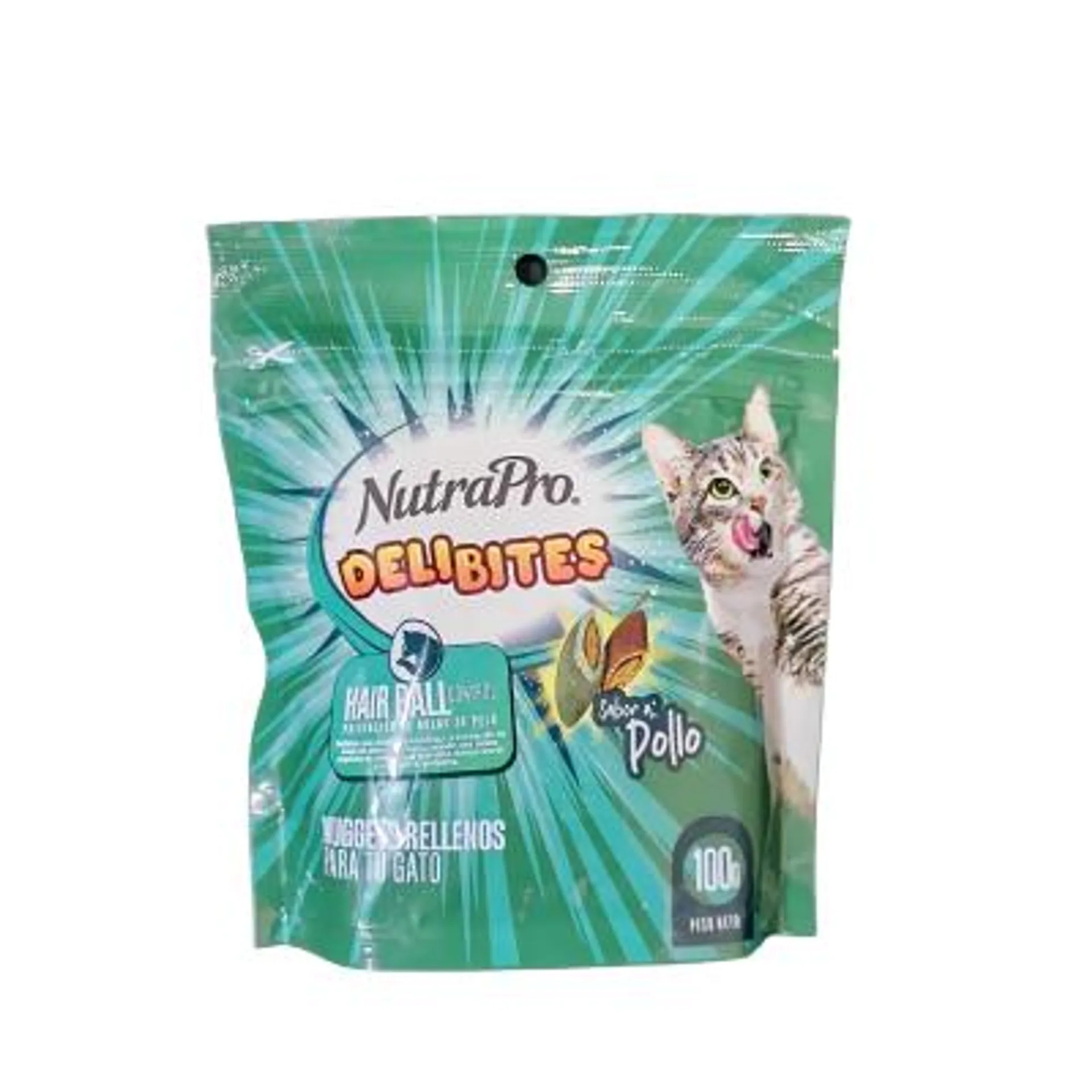 NUTRAPRO DELIBITES GATOS. POLLO HAIRBALL 0.100GR.