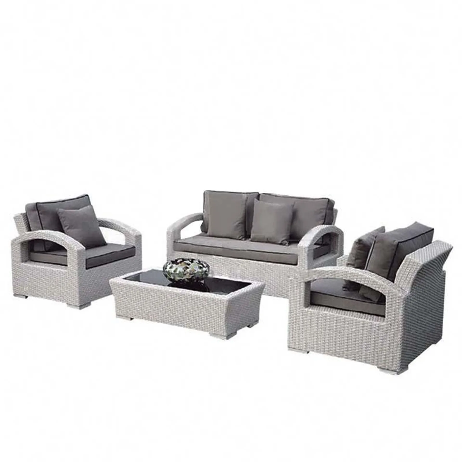 Mueble de Patio Gris 4 Piezas